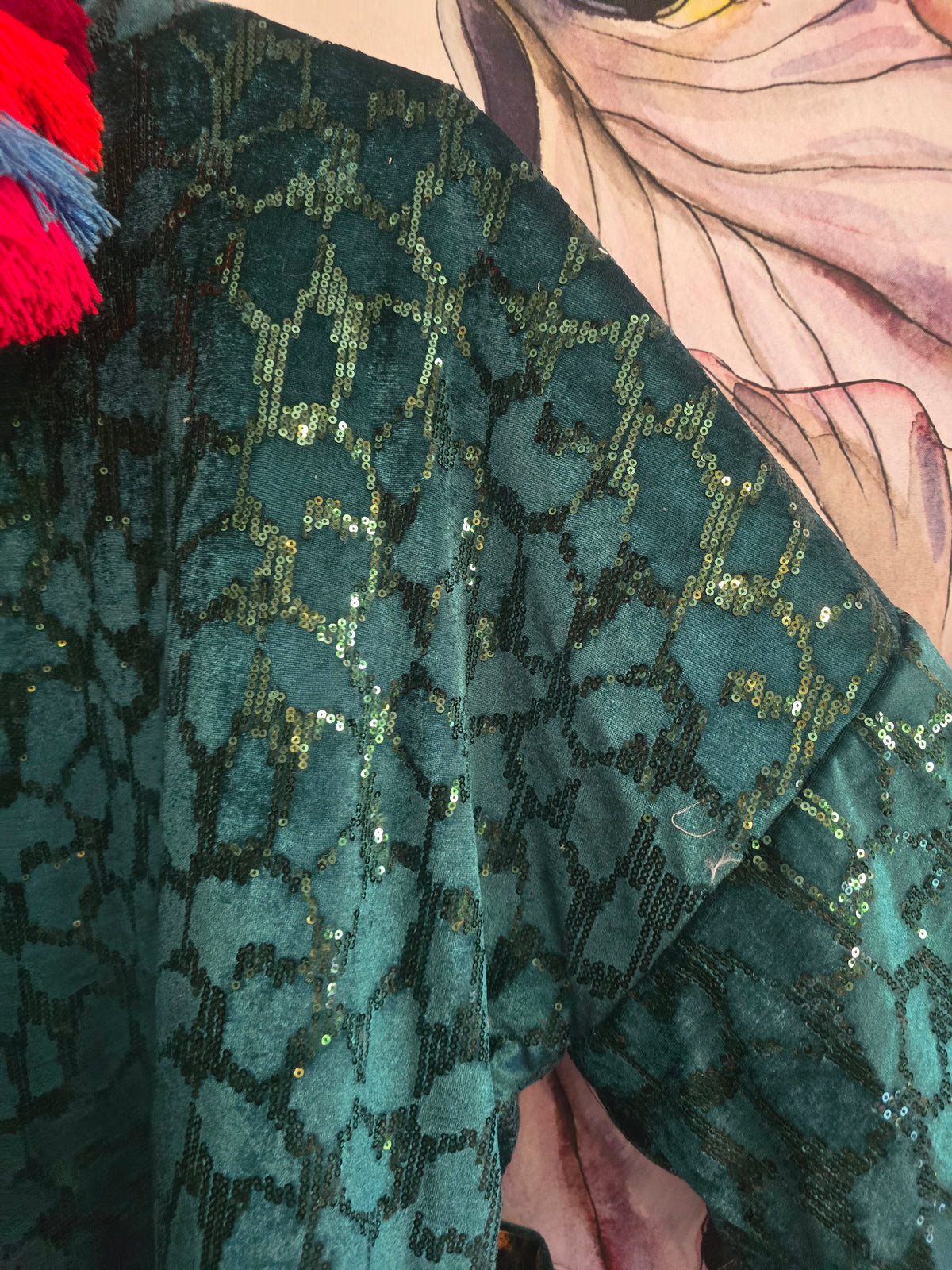 The SEQUINS GREEN & LEOPARD REVERSIBLE BOMBER