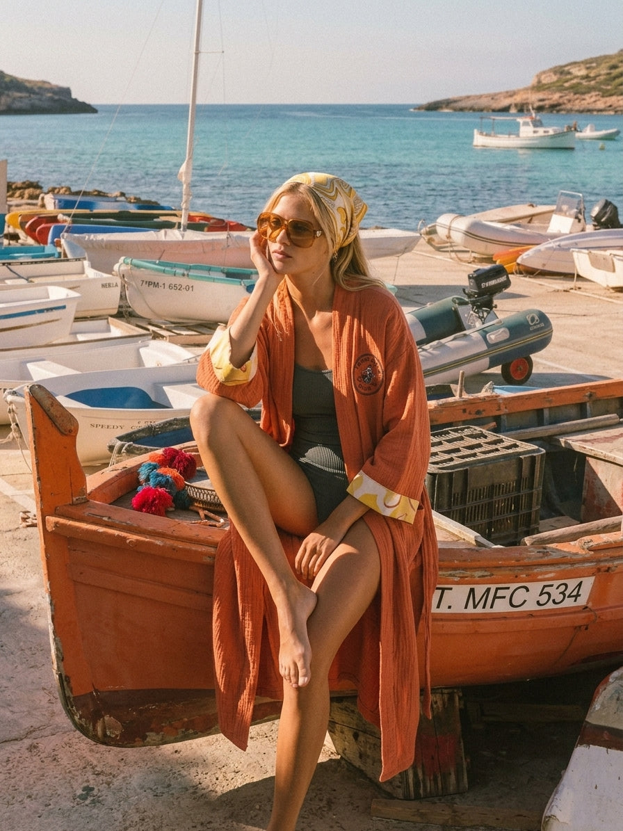 The APRÈS SAUNA GOWN ( TERRACOTTA)