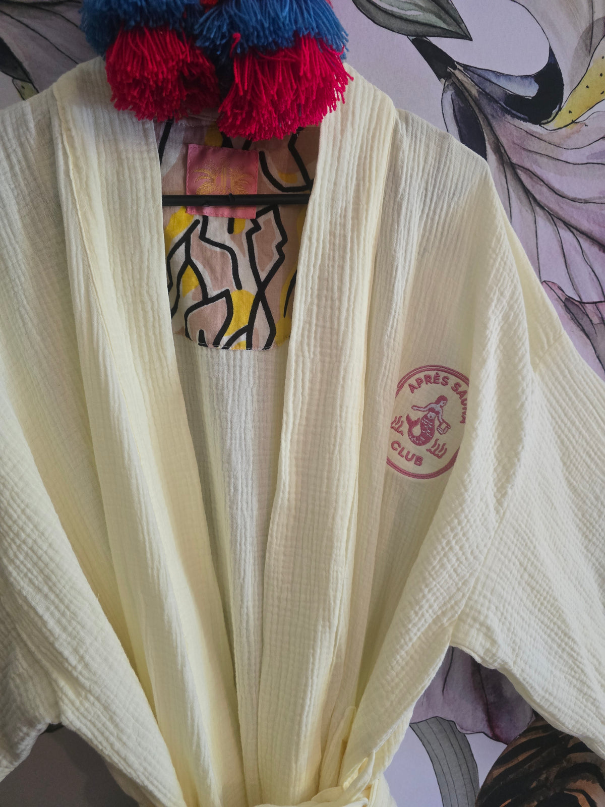 The APRÈS SAUNA MUSLIN KIMONO ( BUTTER )