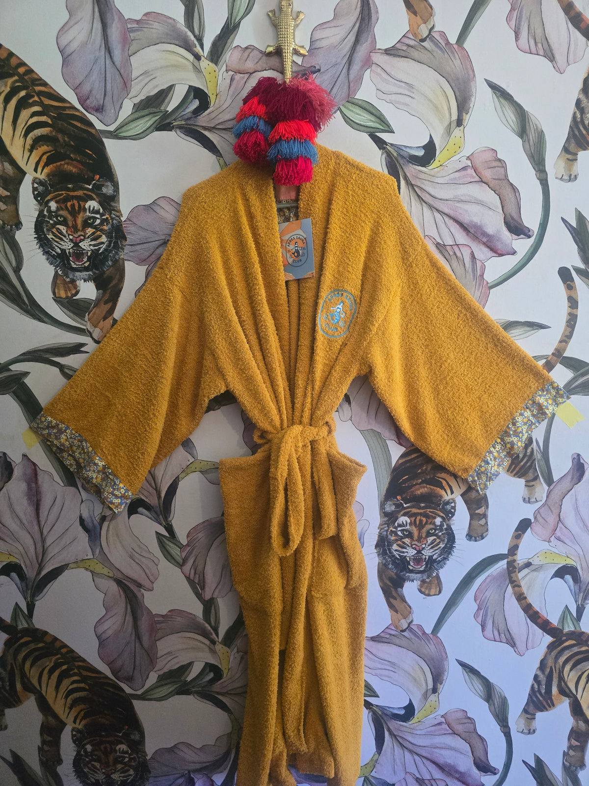 The APRÈS SAUNA TOWLING LUXE GOWN WITH COTTON TRIM