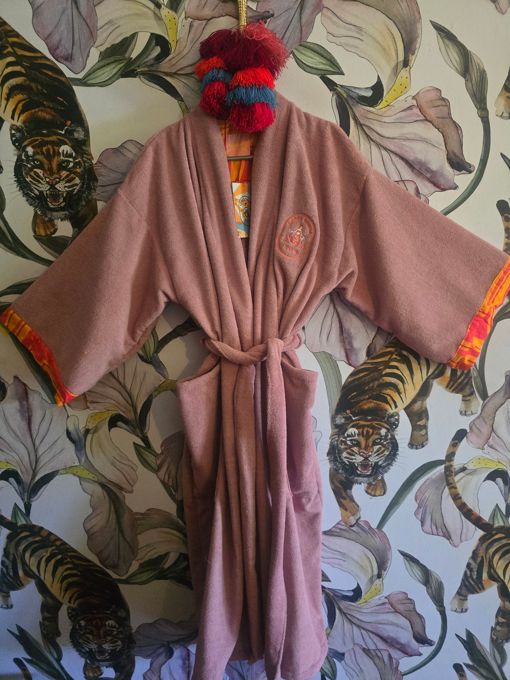 The APRÈS SAUNA TOWLING LUXE GOWN WITH COTTON TRIM