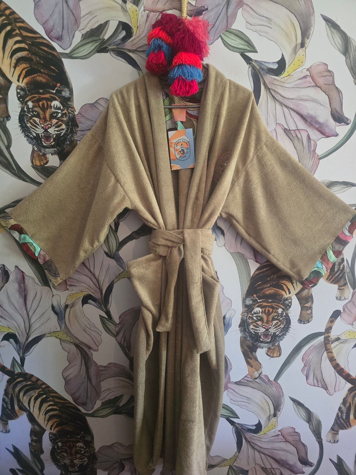 The APRÈS SAUNA TOWLING LUXE GOWN WITH COTTON TRIM