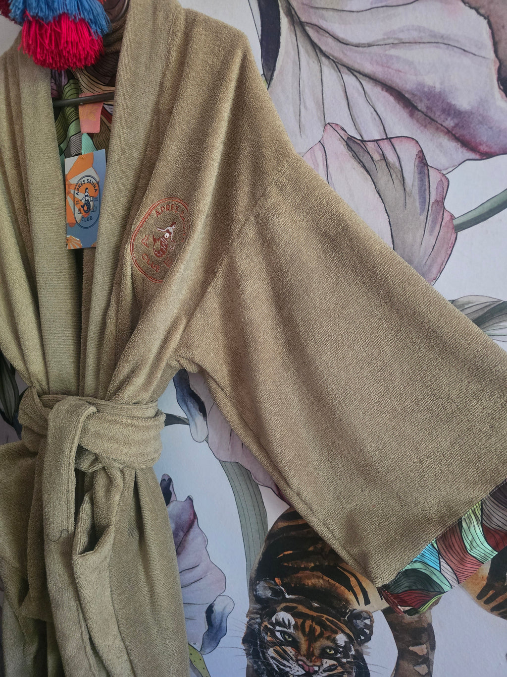 The APRÈS SAUNA TOWLING LUXE GOWN WITH COTTON TRIM