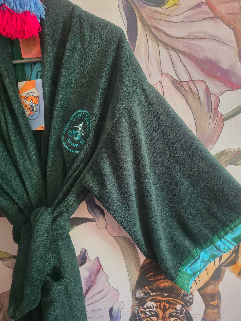 The APRÈS SAUNA TOWLING LUXE GOWN WITH COTTON TRIM