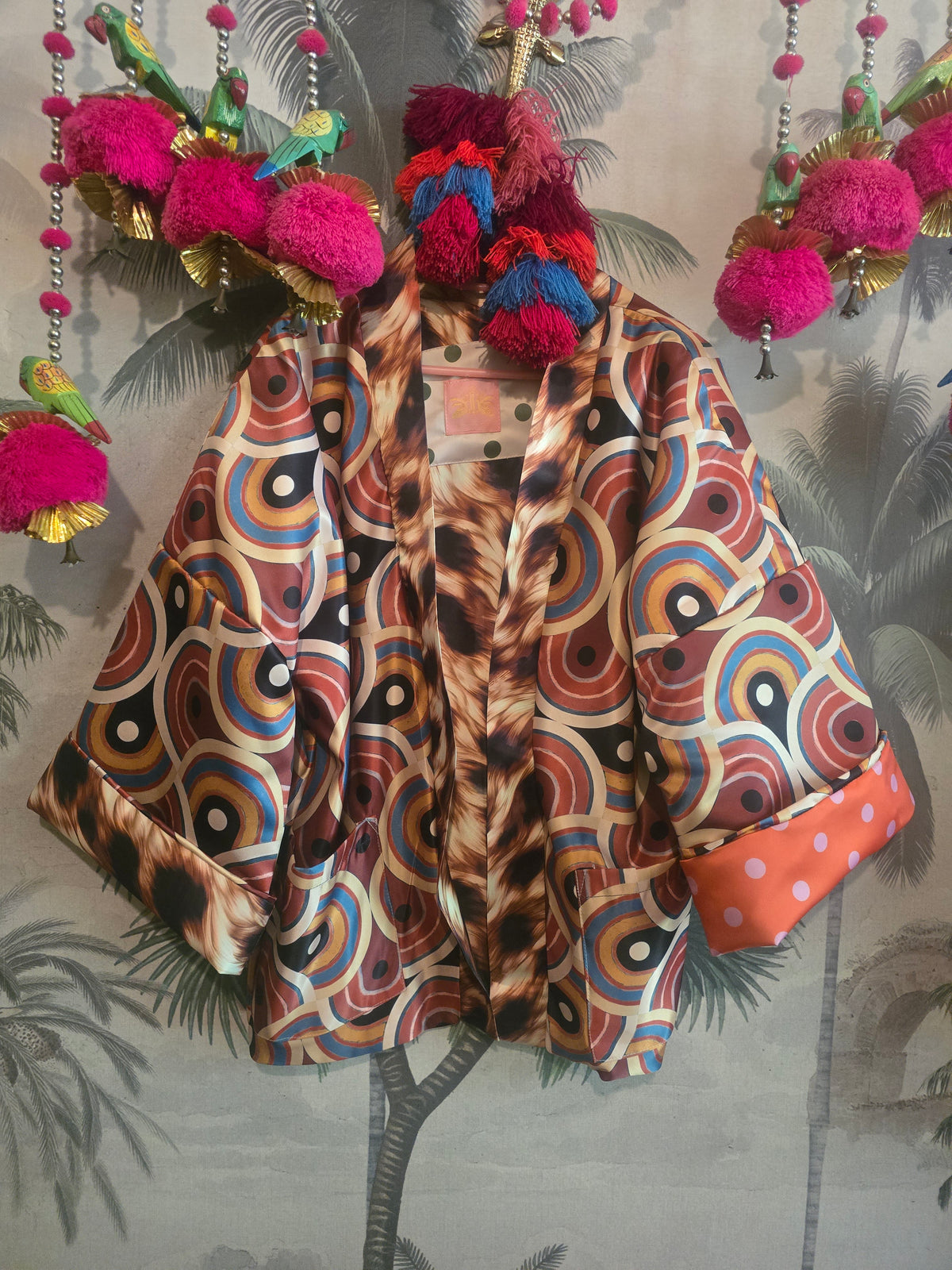 OH MY, SHES DOTTY DUCHESS SATIN FULLY REVERSIBLE BOMBER