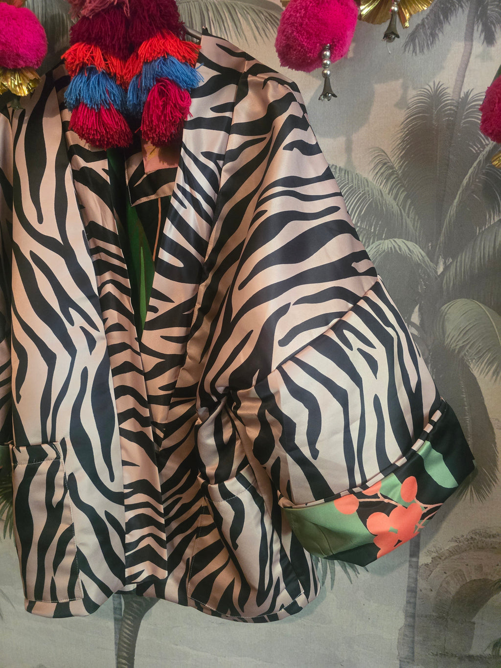The ELECTRIC TIGER DUCHESS SATIN FULLY REVERSIBLE BOMBER