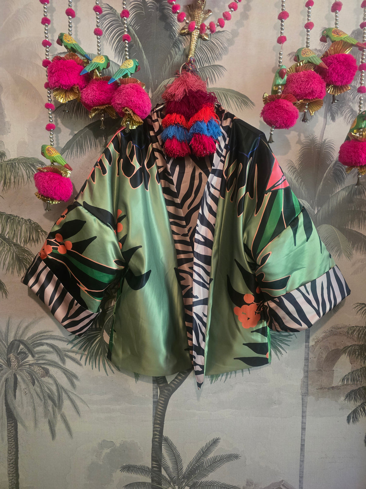 The ELECTRIC TIGER DUCHESS SATIN FULLY REVERSIBLE BOMBER