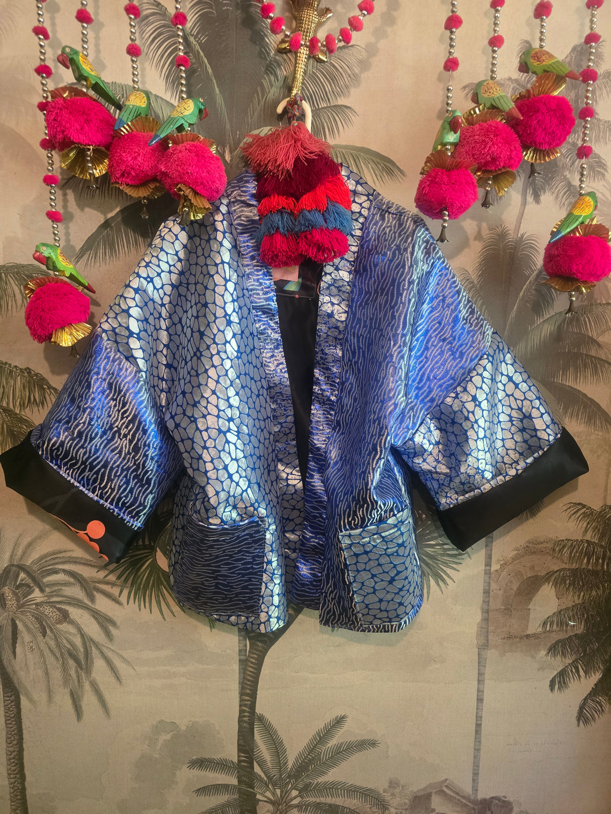 The ELECTRIC BLUE LEOPARD FULLY REVERSIBLE DUCHES SARIN BOMBER