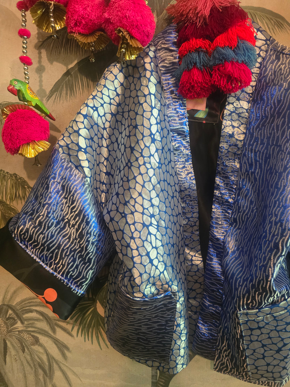 The ELECTRIC BLUE LEOPARD FULLY REVERSIBLE DUCHES SARIN BOMBER