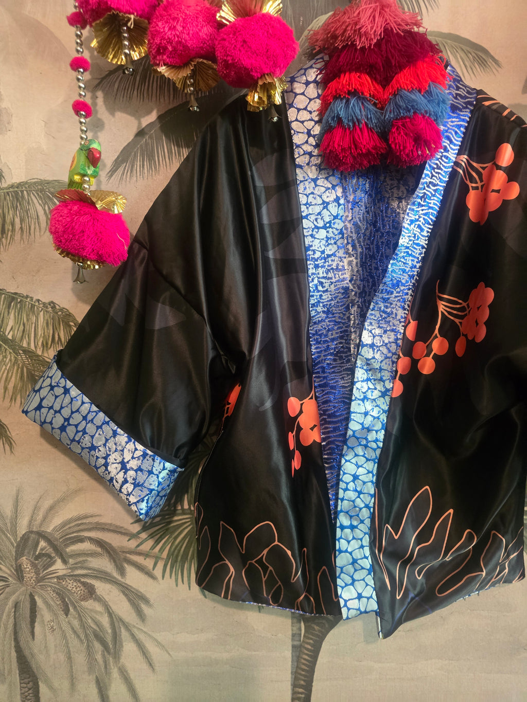 The ELECTRIC BLUE LEOPARD FULLY REVERSIBLE DUCHES SARIN BOMBER