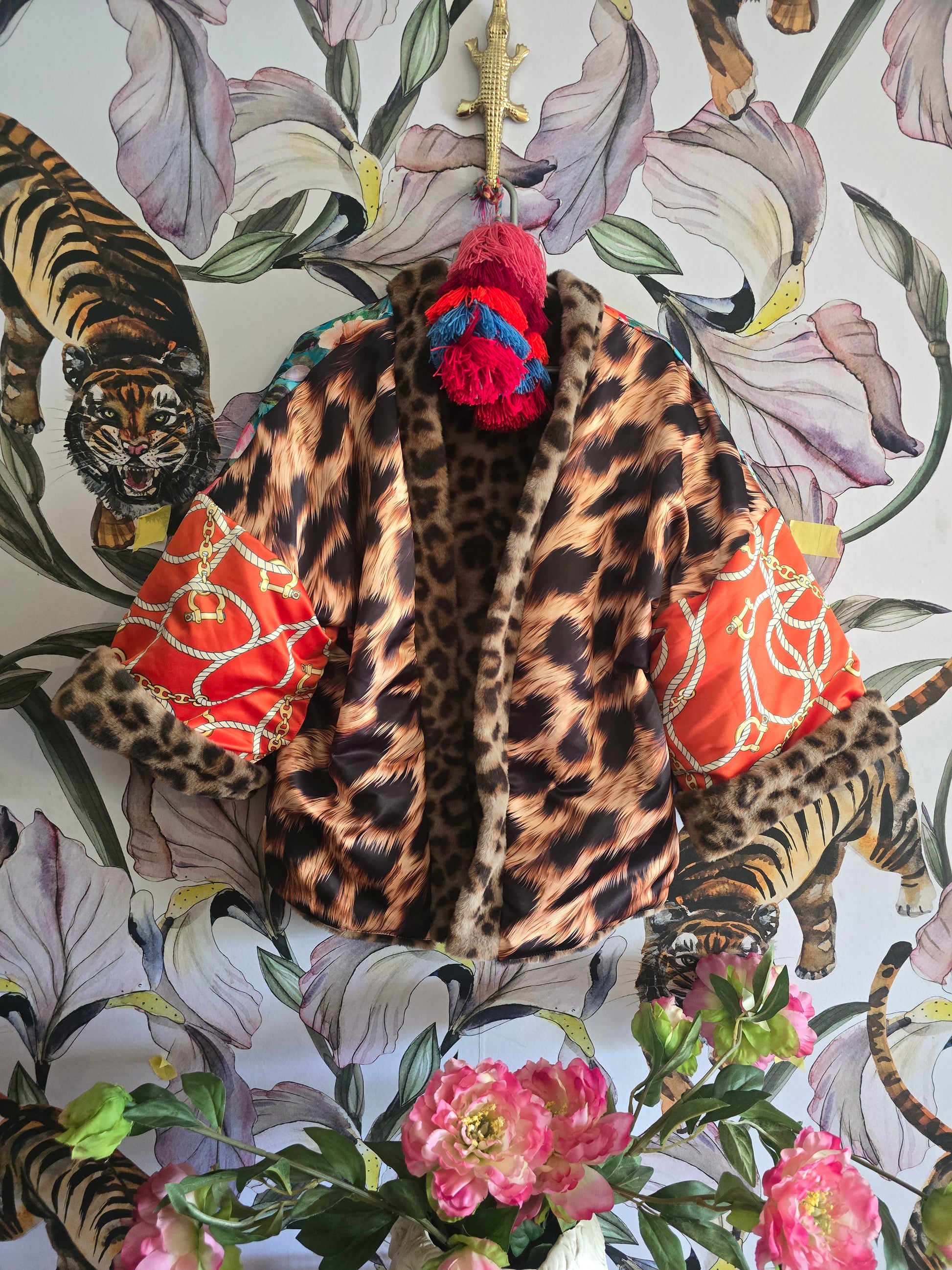 The BOUJEE LEOPARD WITH FAUX FUR , REVERSIBLE JACKET