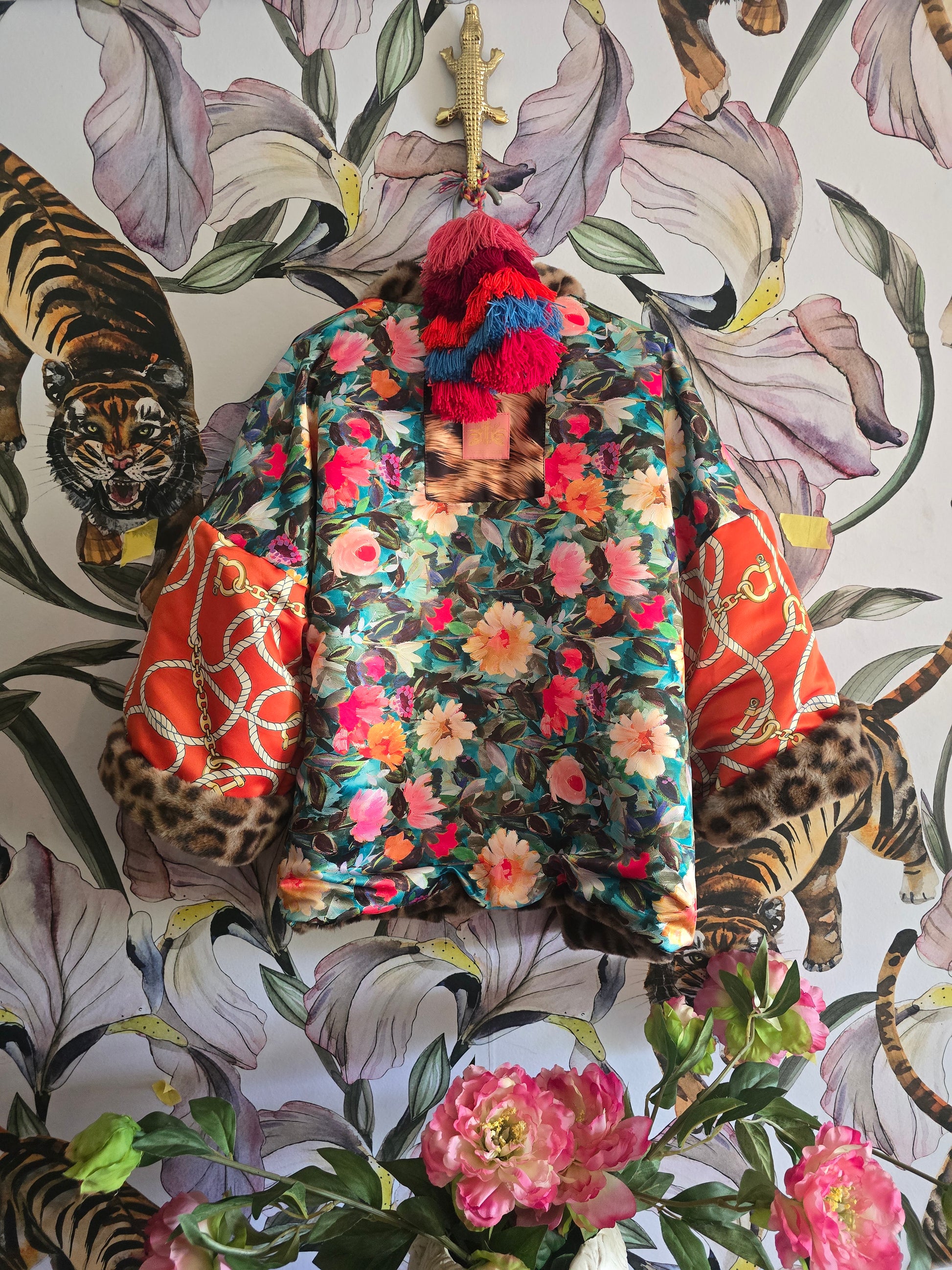 The BOUJEE LEOPARD WITH FAUX FUR , REVERSIBLE JACKET