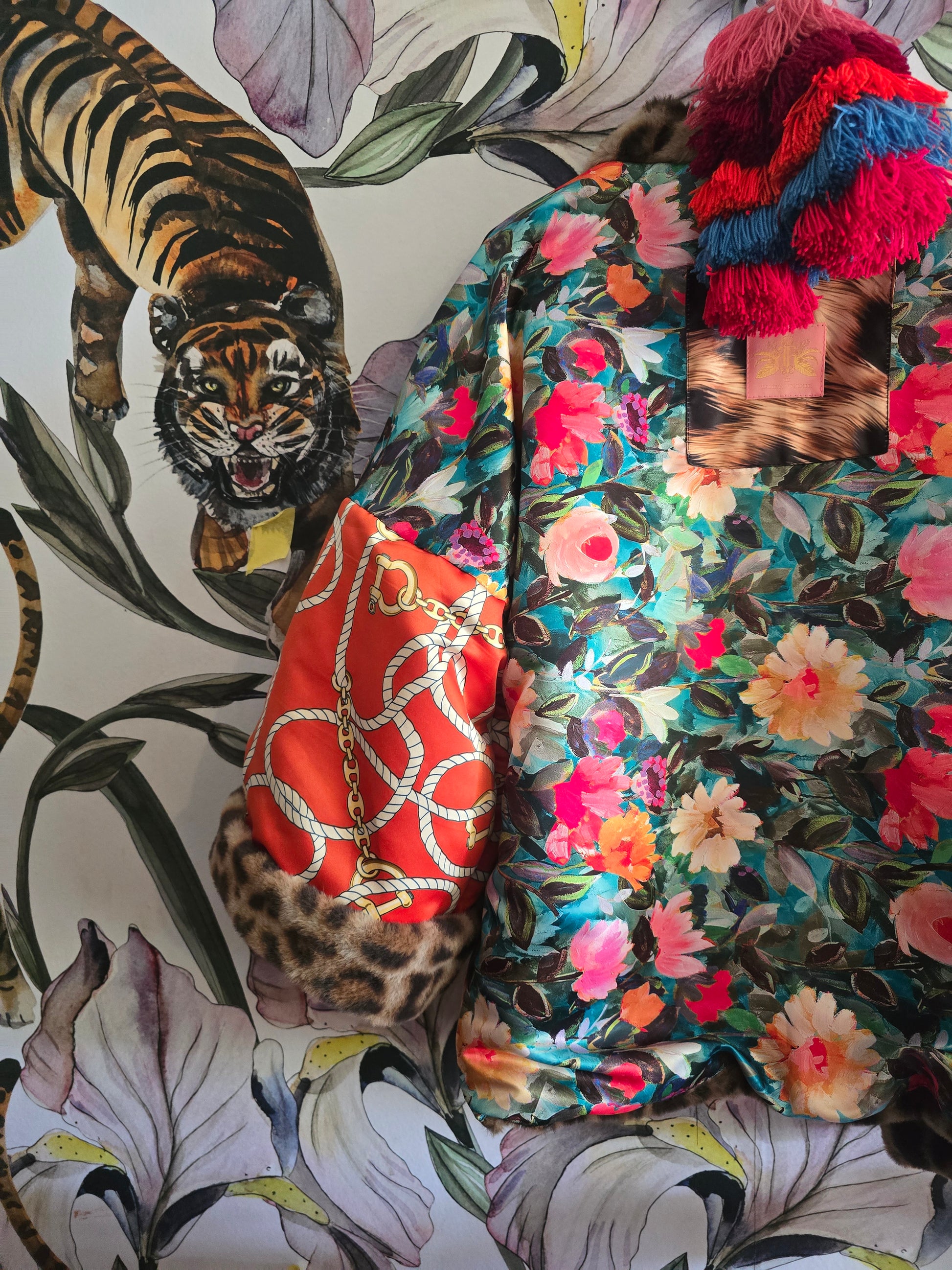 The BOUJEE LEOPARD WITH FAUX FUR , REVERSIBLE JACKET