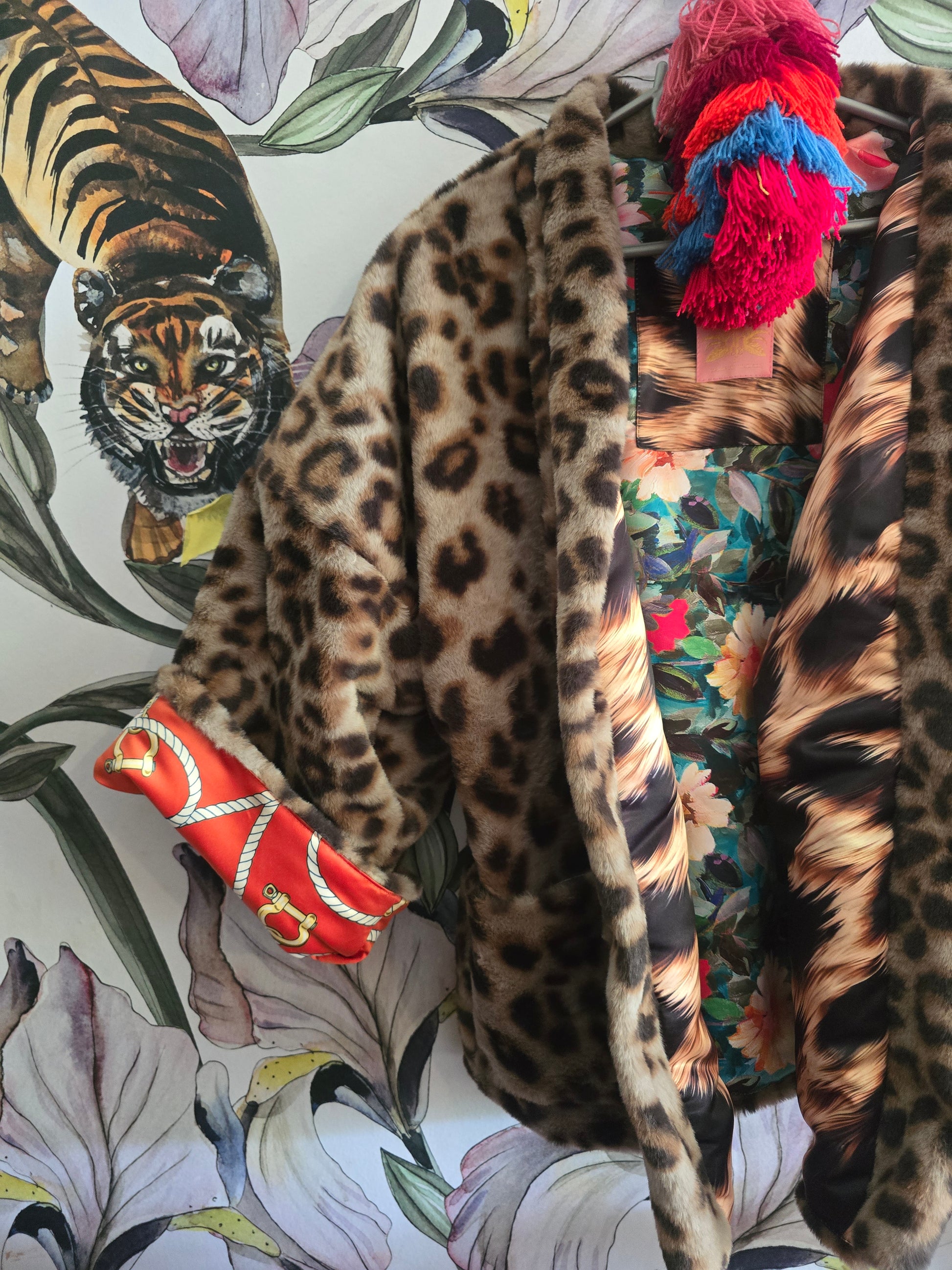 The BOUJEE LEOPARD WITH FAUX FUR , REVERSIBLE JACKET