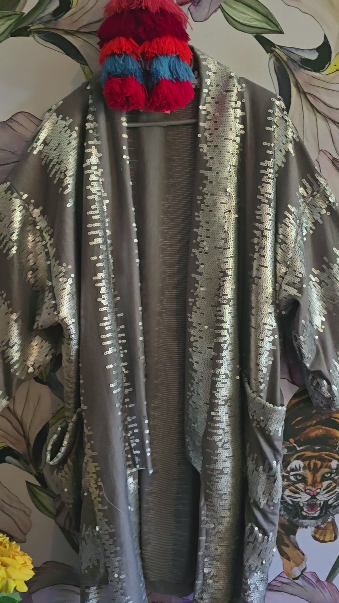 The COTTON & SEQUINS CARDIE. MID LENGTH.