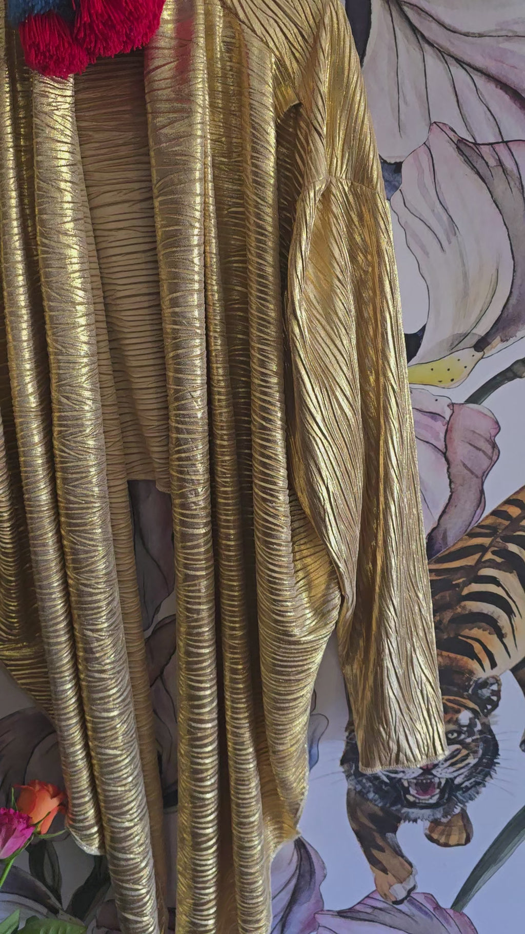 The GOLD LAMEER WRAP TOP