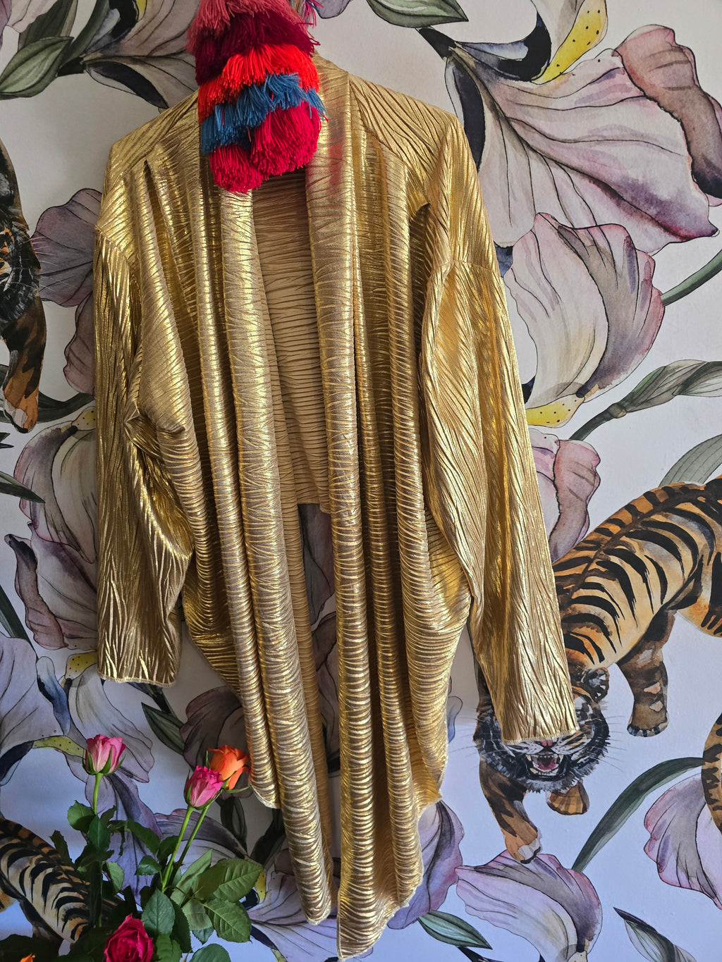 The GOLD LAMEER WRAP TOP