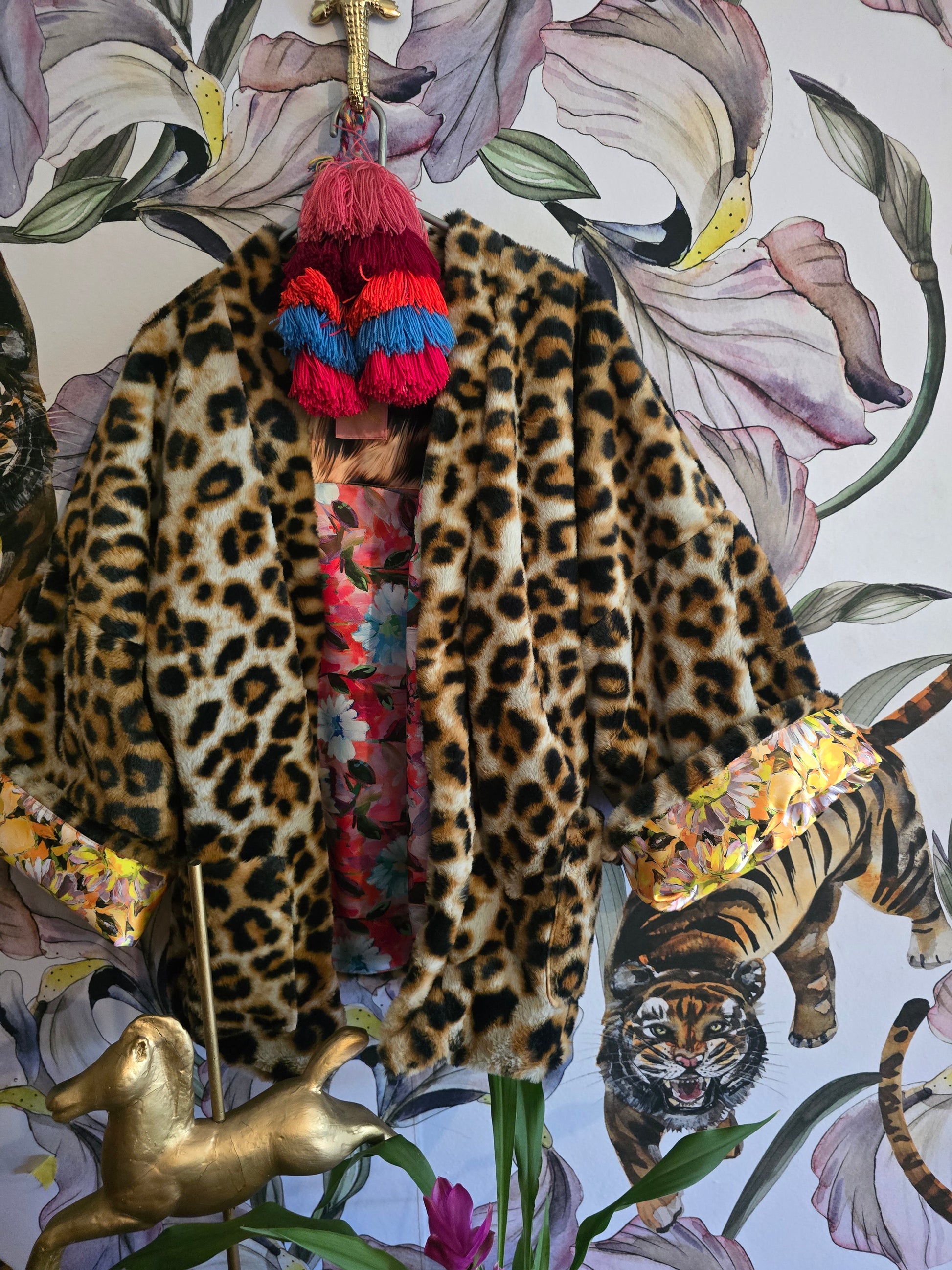 The BOUJEE LEOPARD REVERSIBLE FAUX FUR WITH FLORAL #1