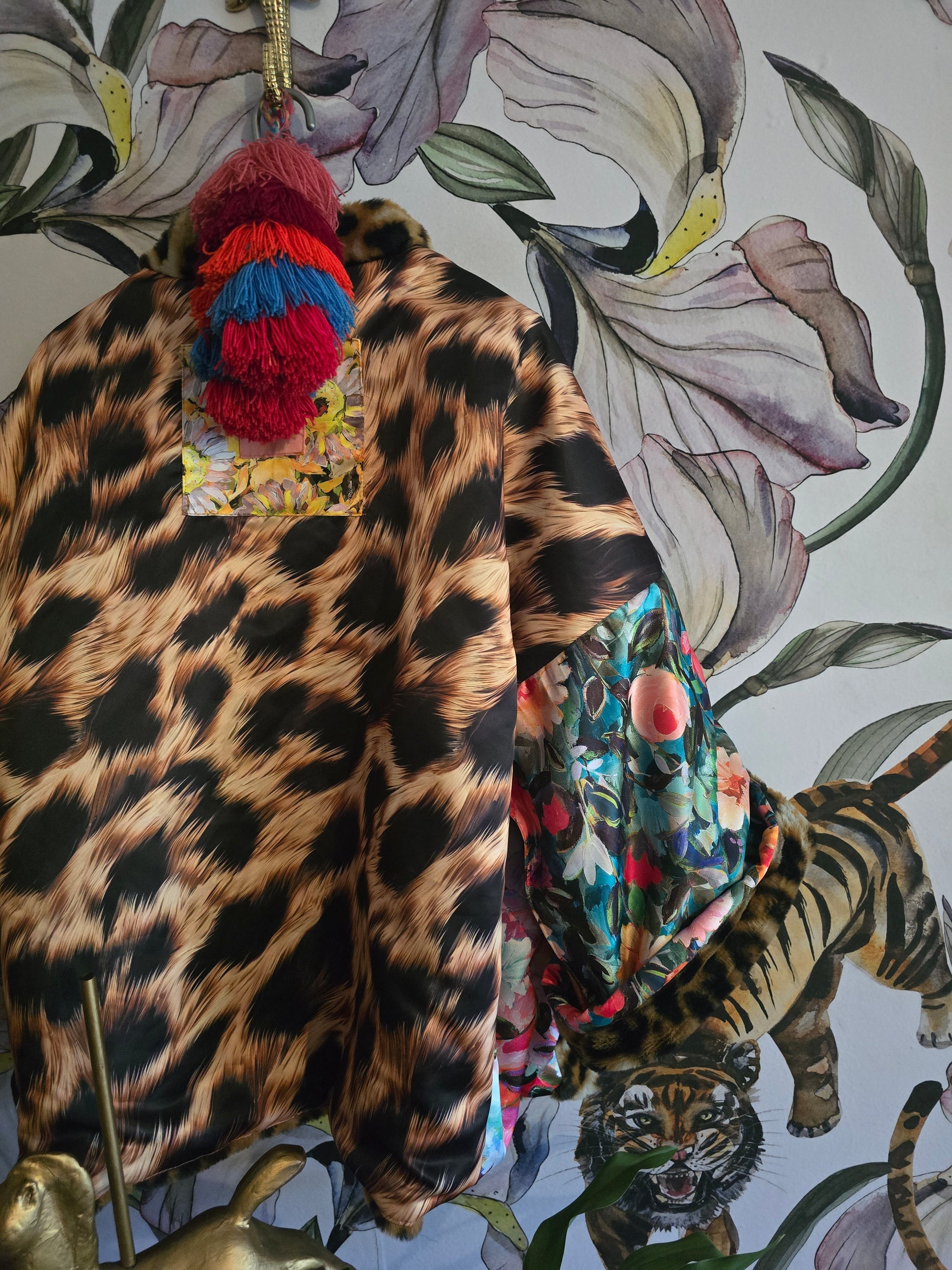 The BOUJEE LEOPARD REVERSIBLE FAUX FUR WITH FLORAL #3