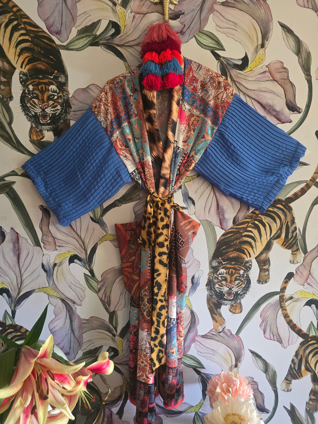 The JUNGLE KIMONO WITH BLUE CHIFFON SLEEVE #3