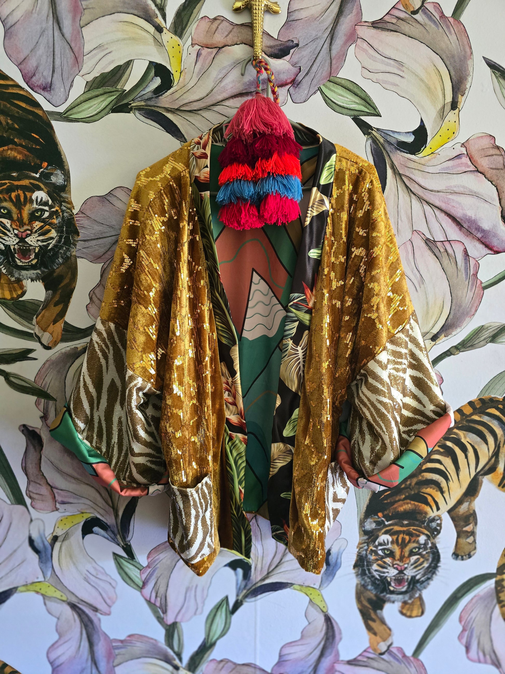 The BLING BLING BABY VELVET & SEQUINS BOMBER JACKET