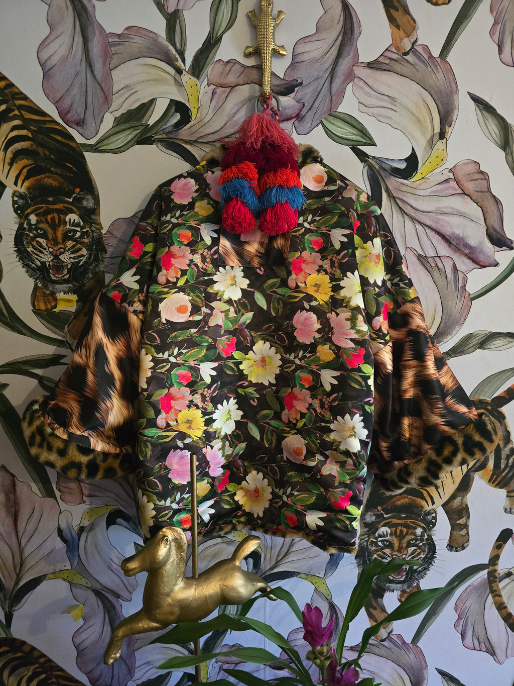 The BOUJEE LEOPARD REVERSIBLE FAUX FUR WITH FLORAL #4