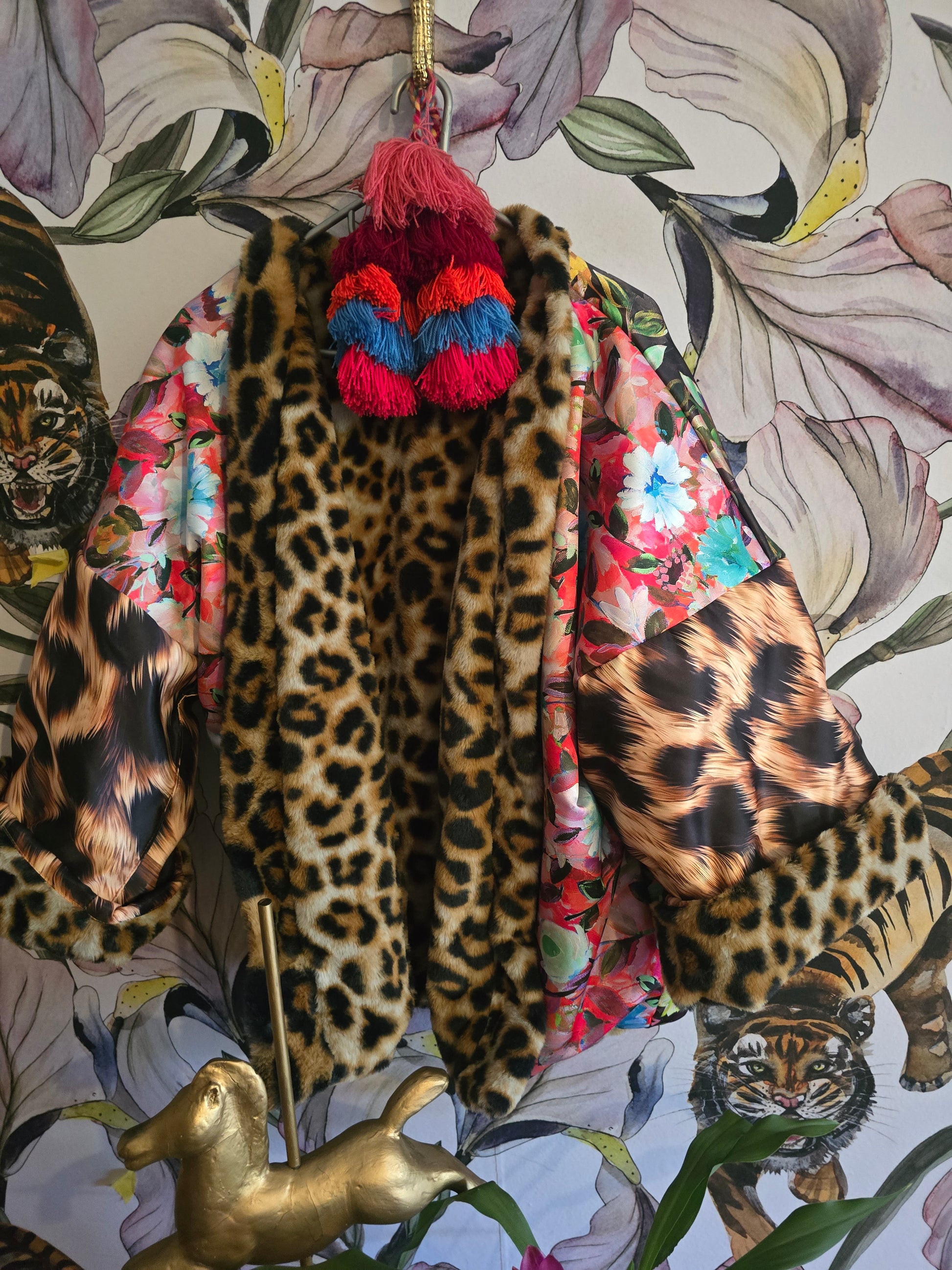 The BOUJEE LEOPARD REVERSIBLE FAUX FUR WITH FLORAL #4