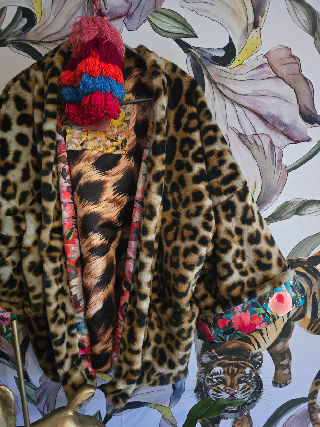 The BOUJEE LEOPARD REVERSIBLE FAUX FUR WITH FLORAL #3