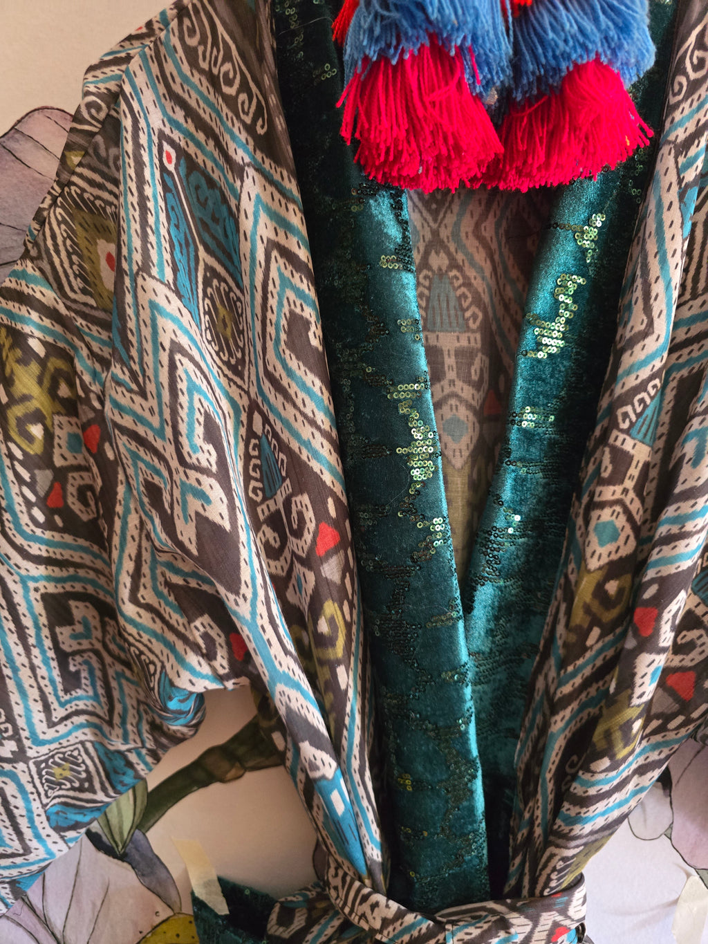 The AZTEC & VELVET SEQUINS KIMONO