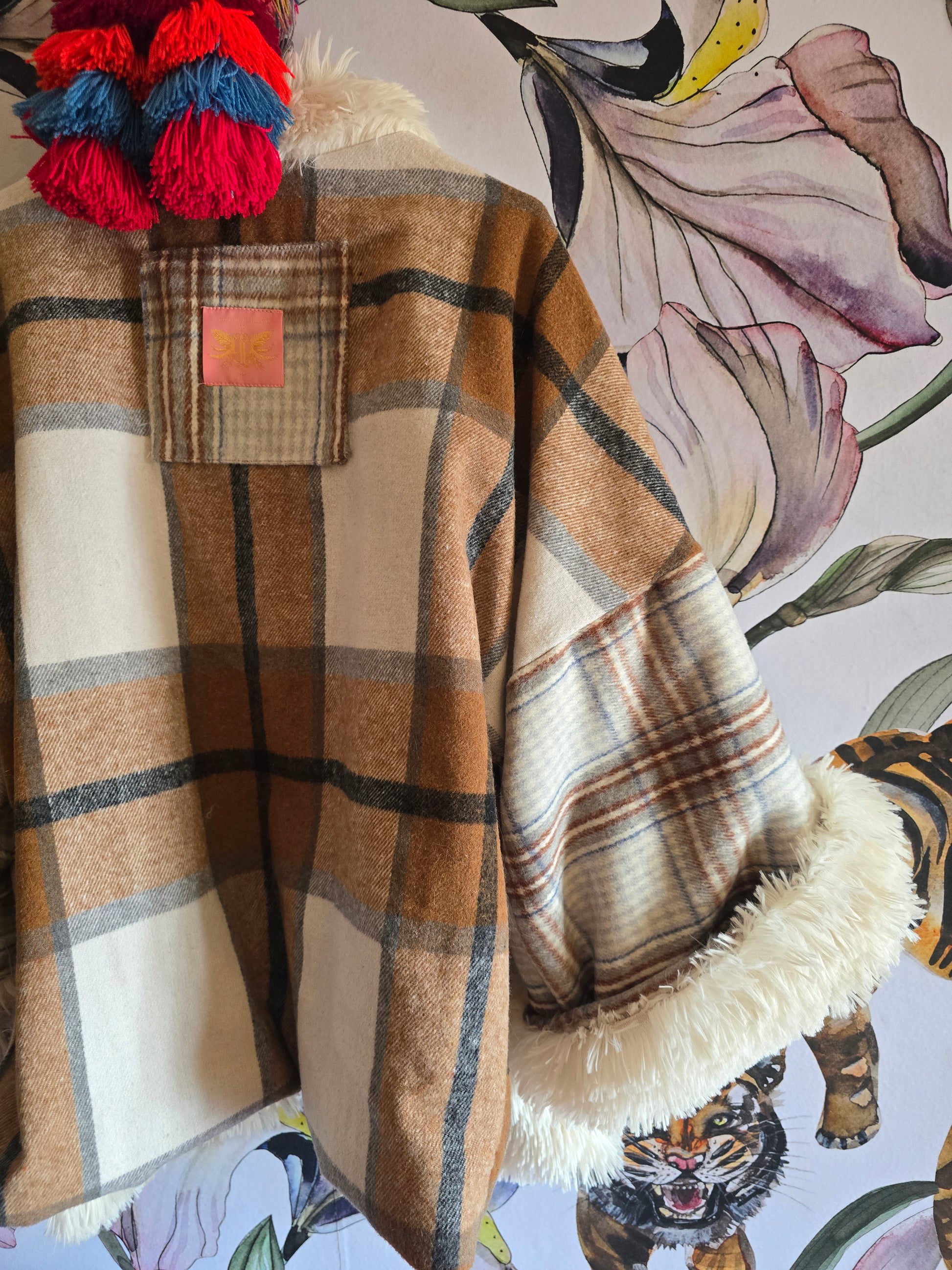 The TEDDY FULLY REVERSIBLE CREAM AND CHECK JACKET