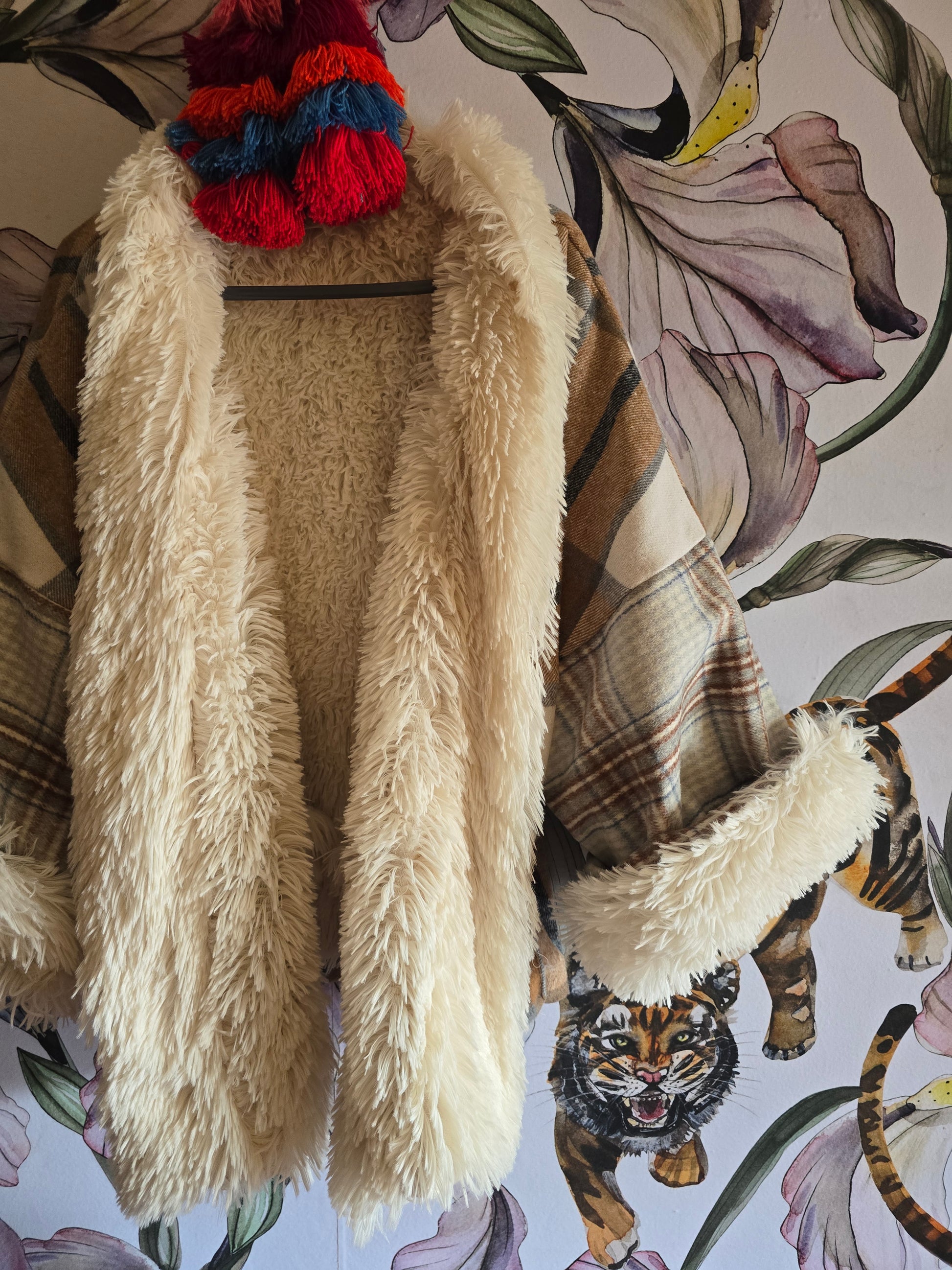 The TEDDY FULLY REVERSIBLE CREAM AND CHECK JACKET