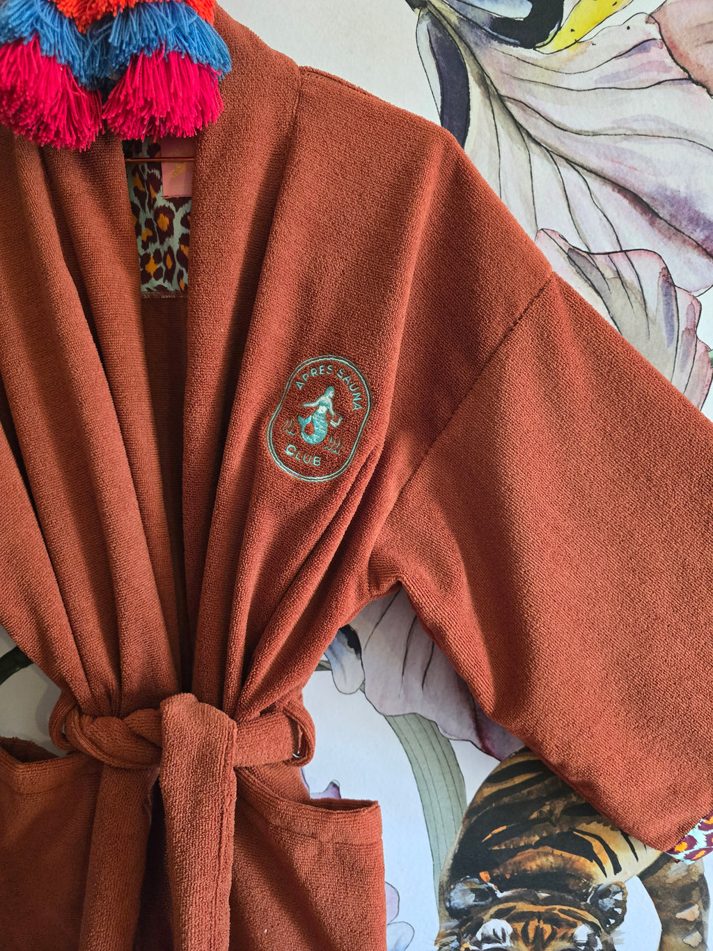 APRÈ SAUNA CLUB TOWLING GOWN TERRACOTTA
