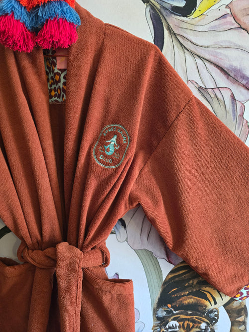 APRÈ SAUNA CLUB TOWLING GOWN TERRACOTTA