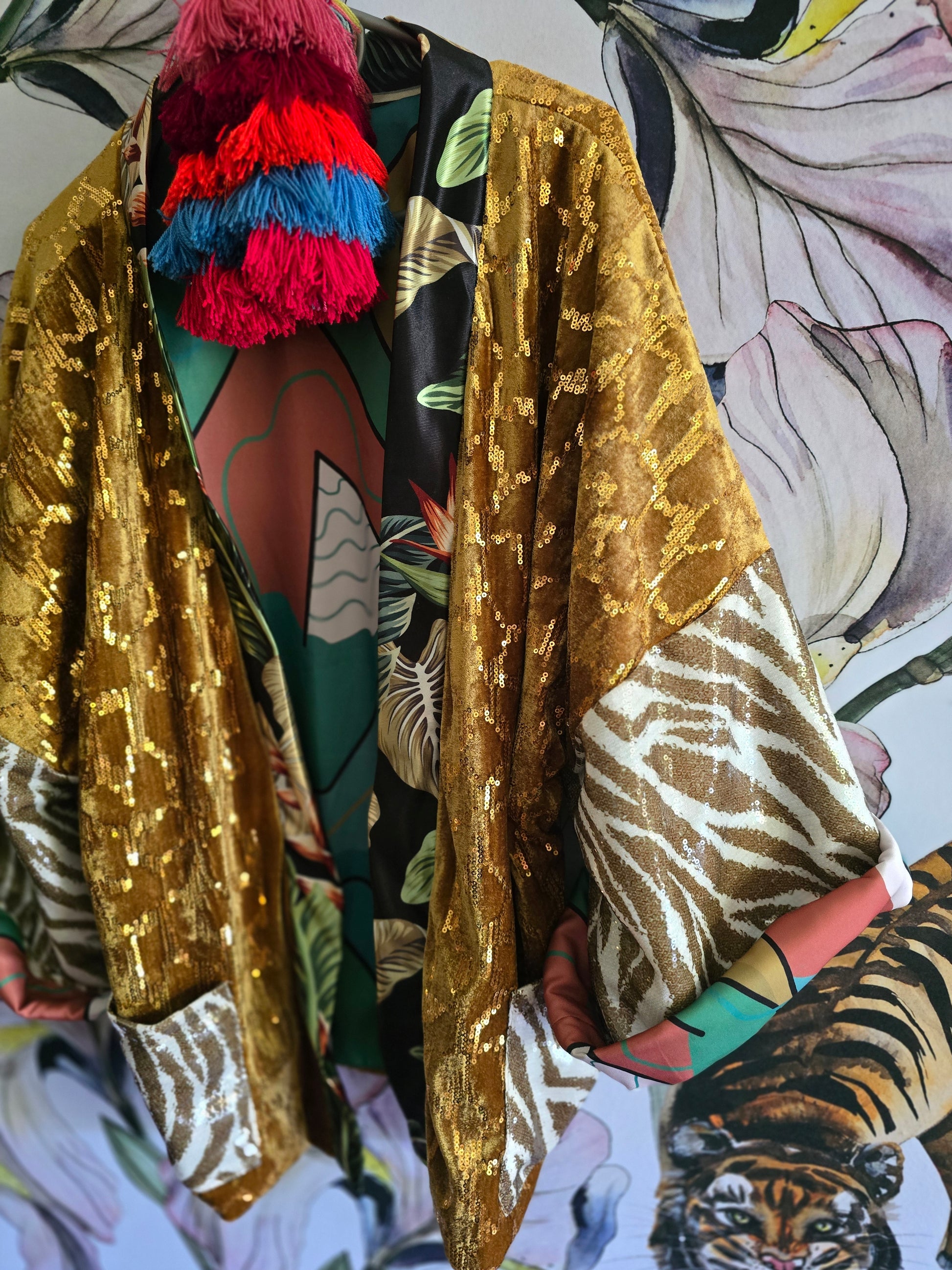 The BLING BLING BABY VELVET & SEQUINS BOMBER JACKET