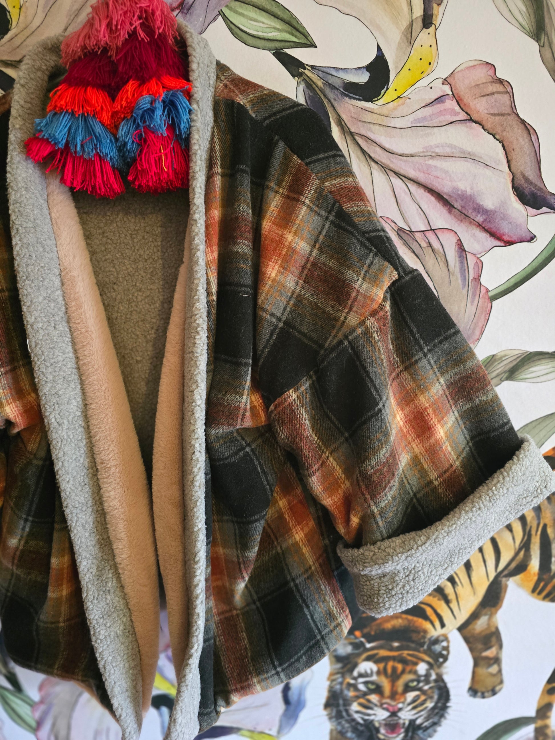 The LUMBER JILL ( FULLY reversible faux fur and fleece check adventure jacket )