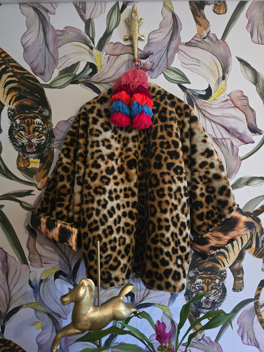 The BOUJEE LEOPARD REVERSIBLE FAUX FUR WITH FLORAL #4