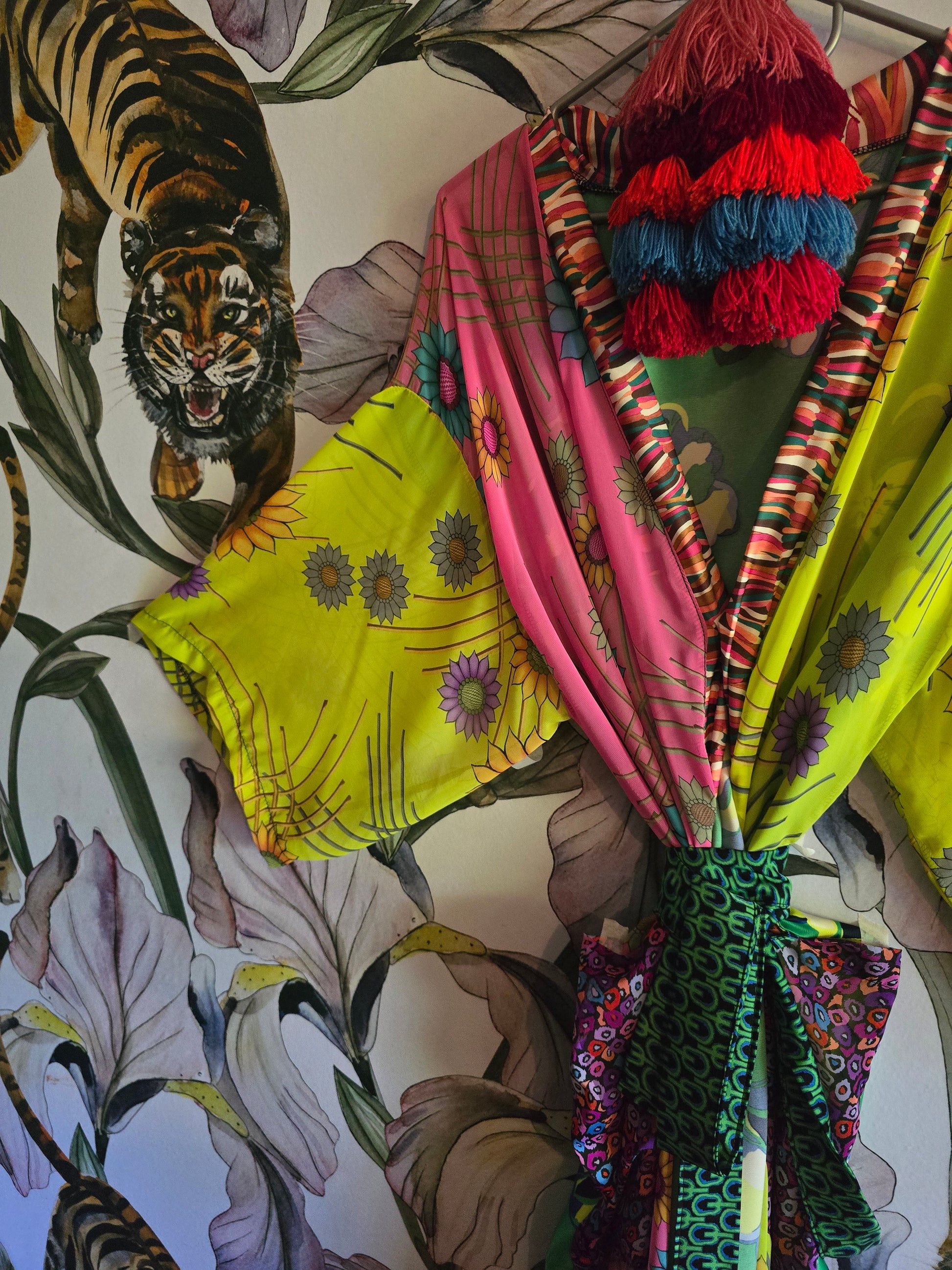 The ELECTRIC GREEN TROPICAL KIMONO