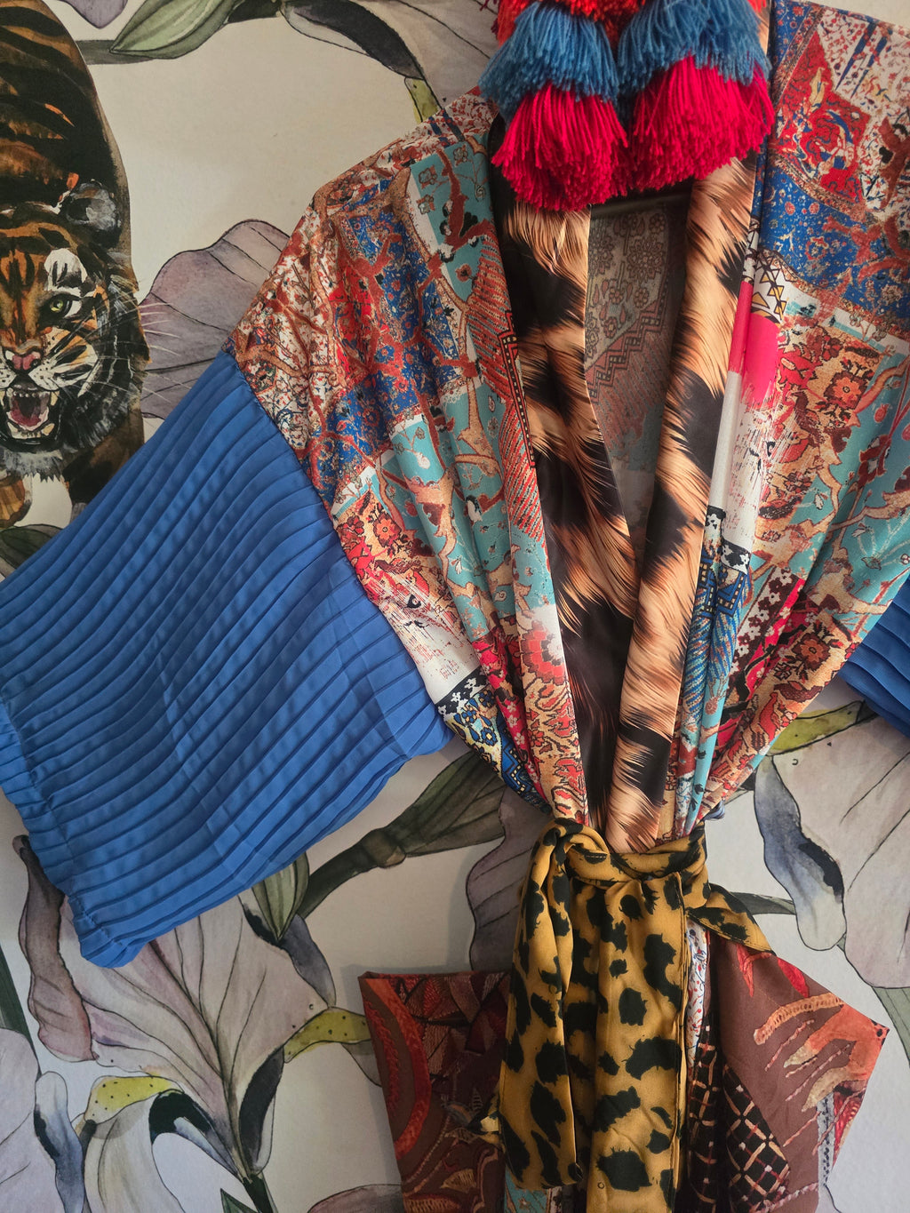 The JUNGLE KIMONO WITH BLUE CHIFFON SLEEVE #3