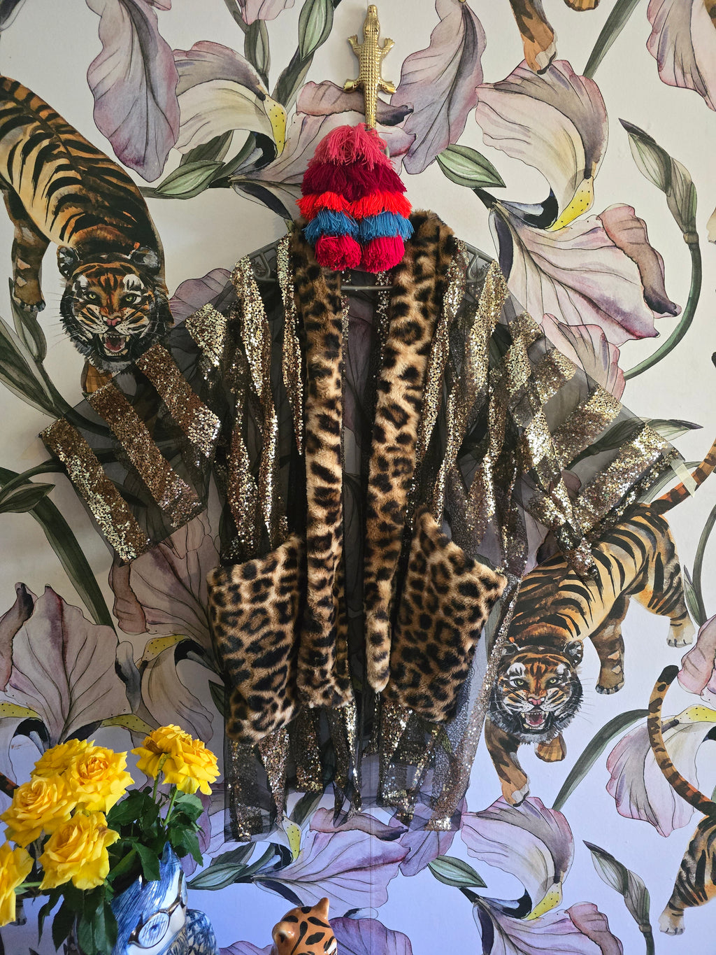 The SEQUINS & FAUX FUR PARTY COAT. MID LENGTH.