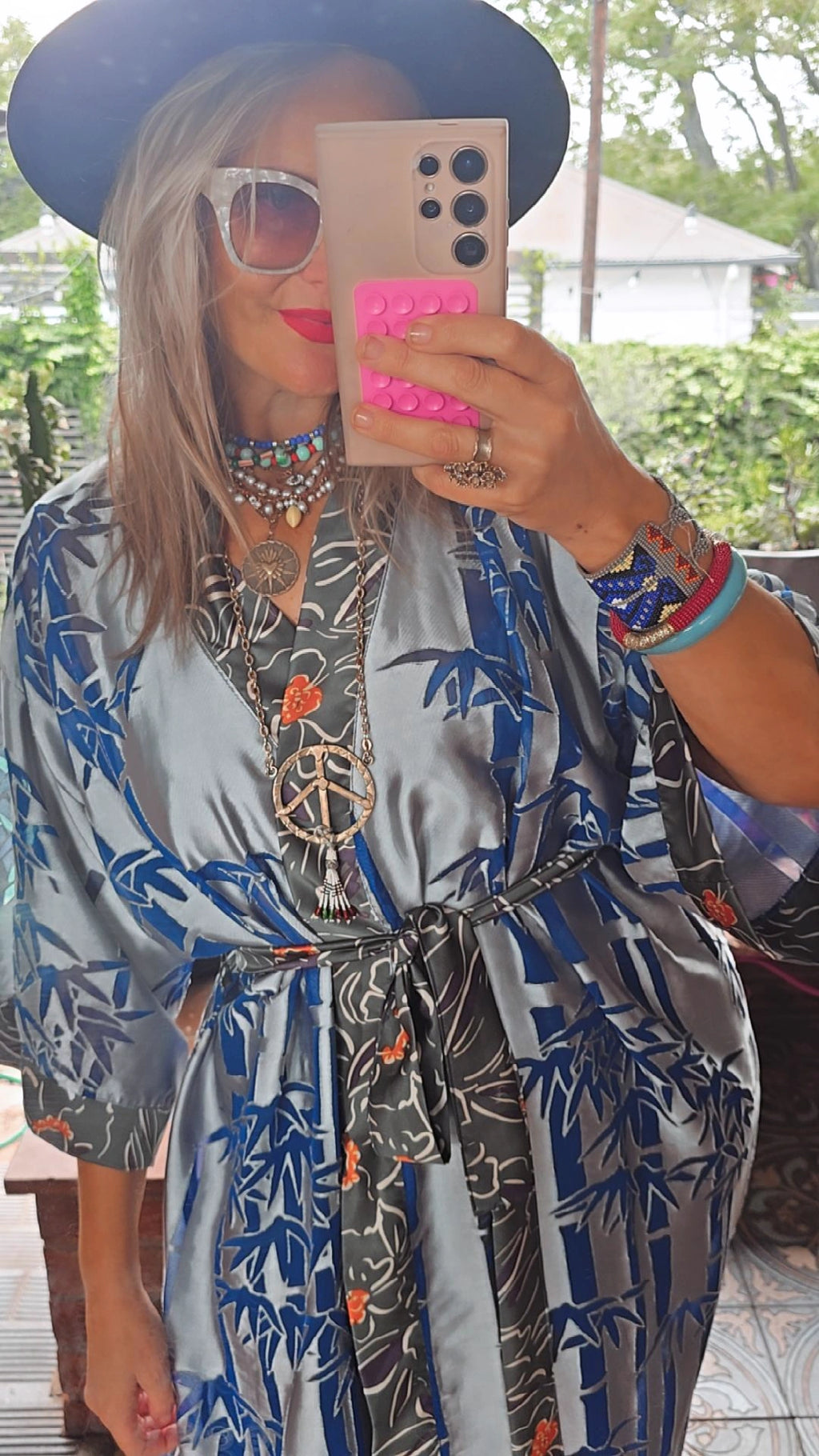 The BAMBOO WHITE LOTUS KIMONO IN SILK