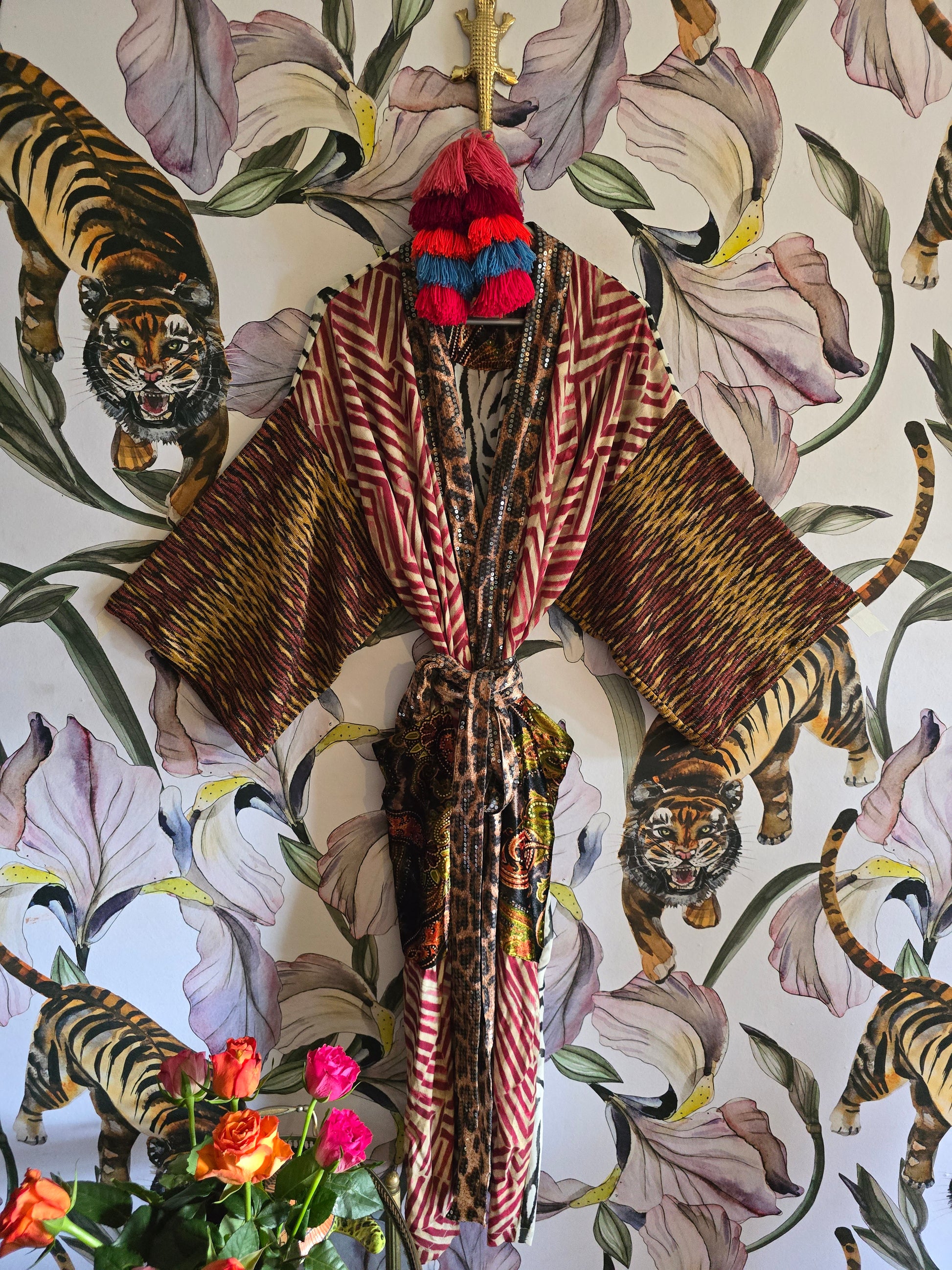 The GLAMAZON leopard and Zebra kimono