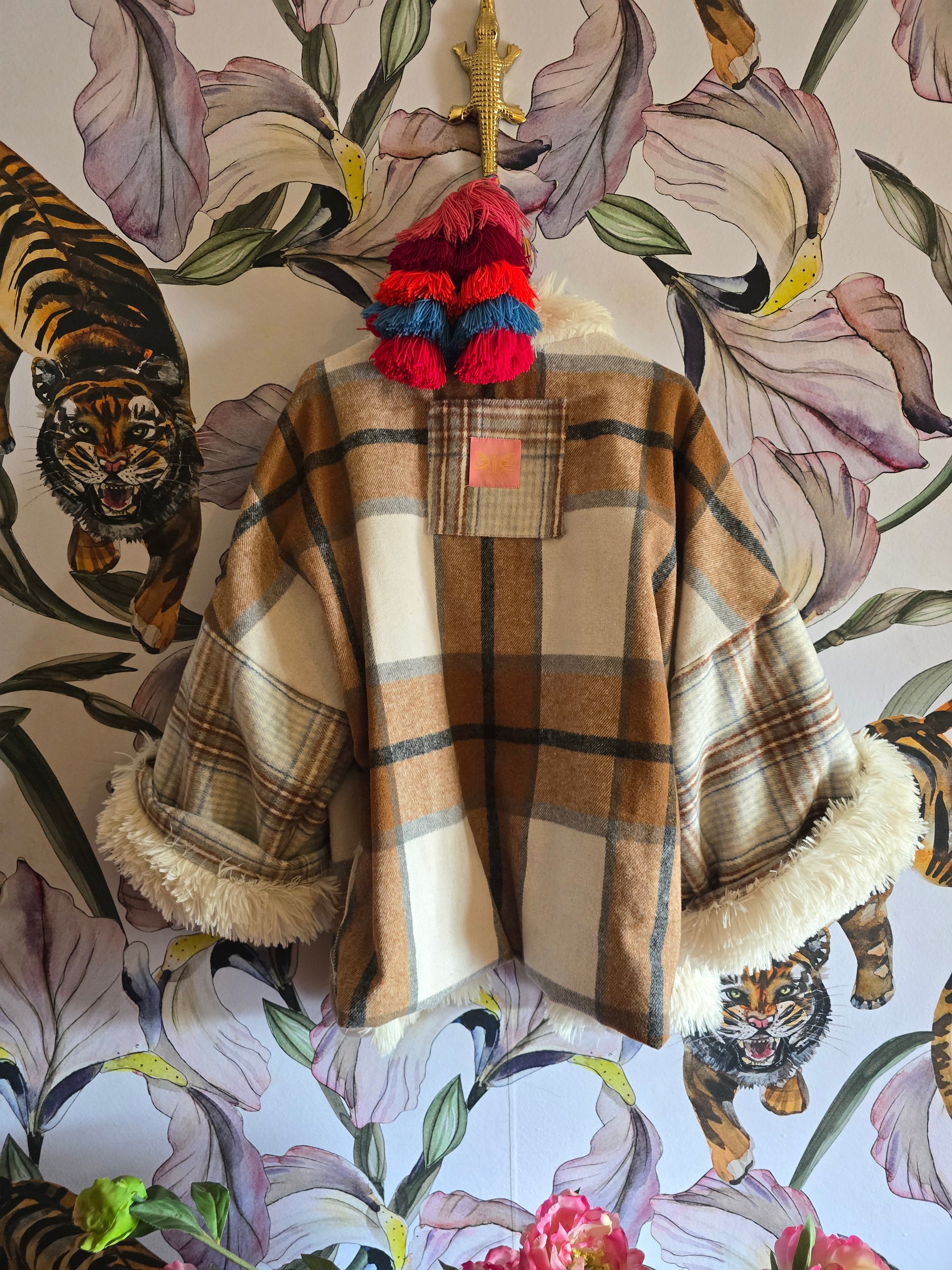 The TEDDY FULLY REVERSIBLE CREAM AND CHECK JACKET