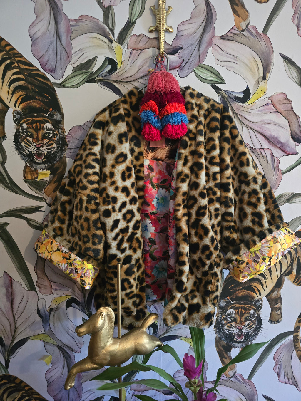 The BOUJEE LEOPARD REVERSIBLE FAUX FUR WITH FLORAL #1
