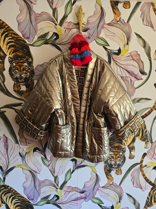 The GUN METAL COOL MOM PUFFER-FULLY REVERSIBLE