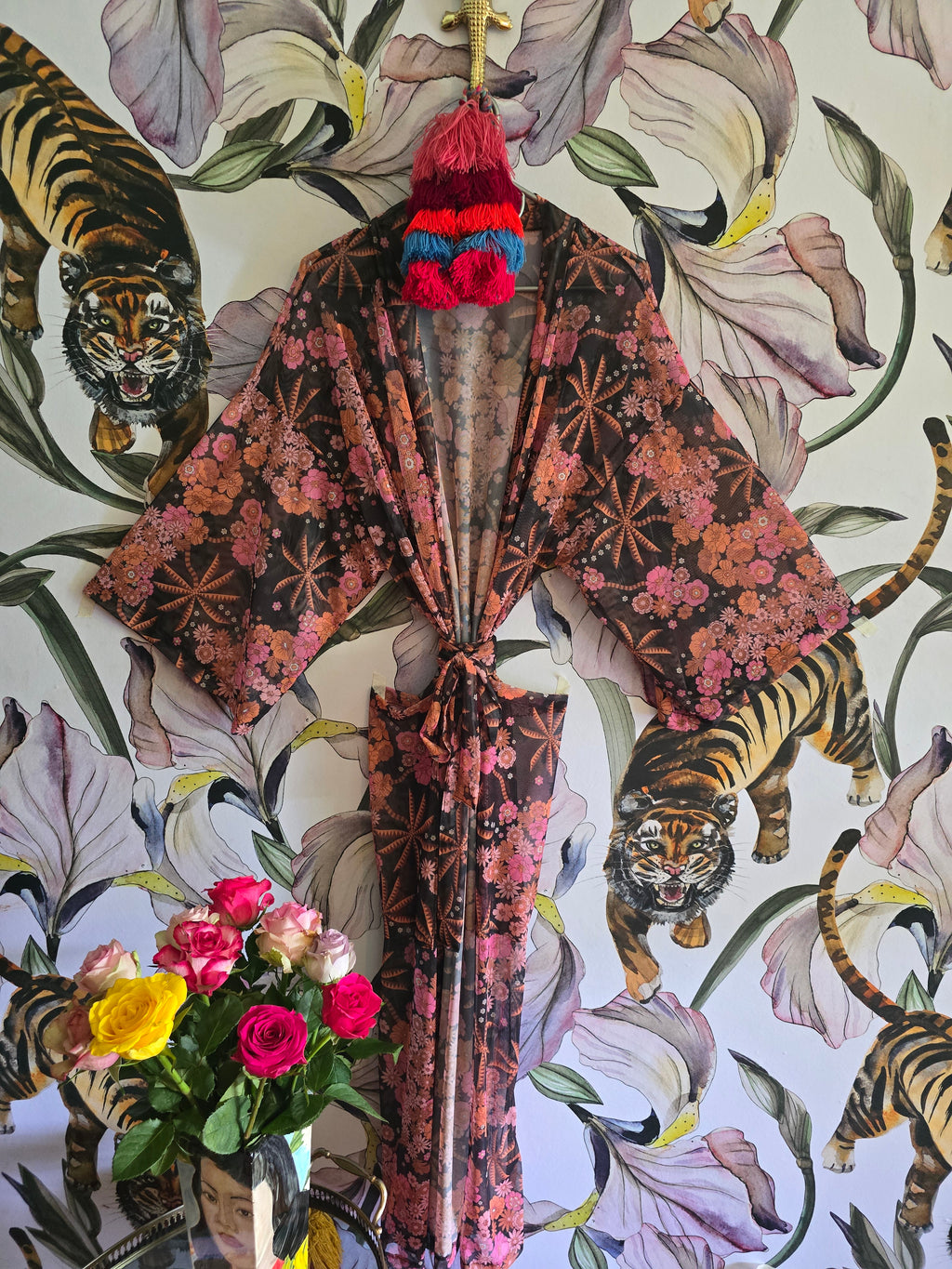 The Palm & Palm mesh kimono