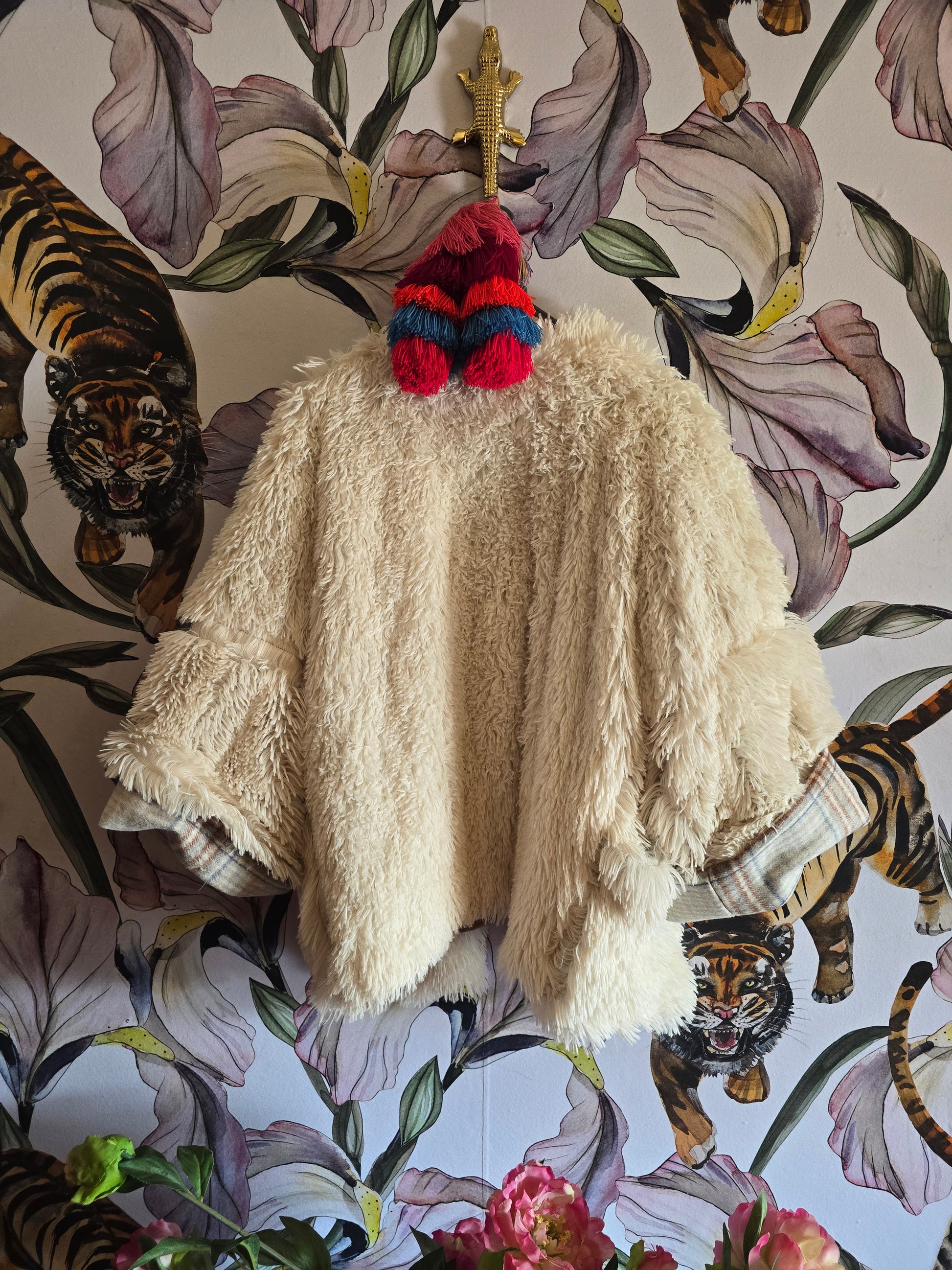 The TEDDY FULLY REVERSIBLE CREAM AND CHECK JACKET