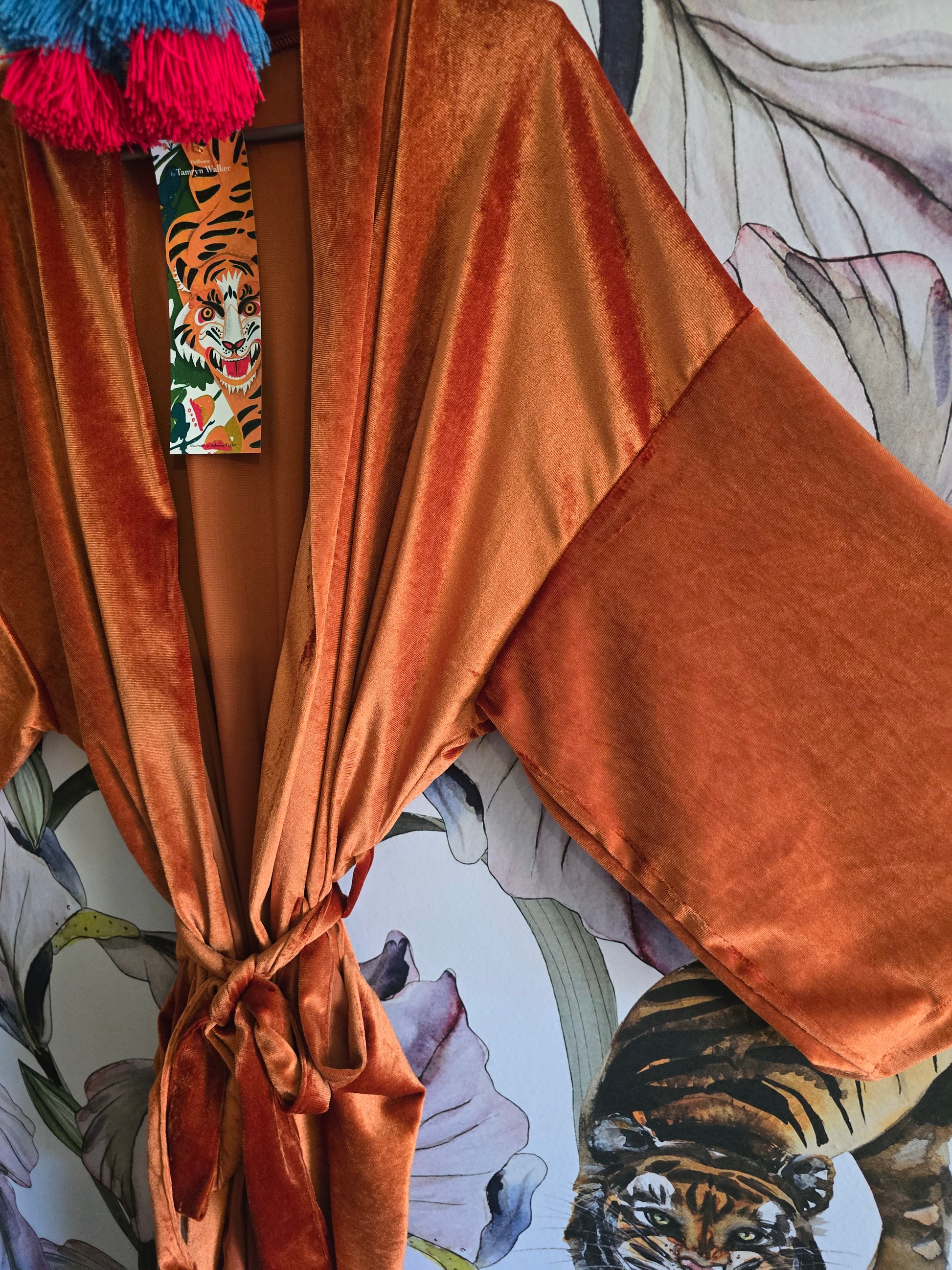 The RUST SILK VELVET KIMONO