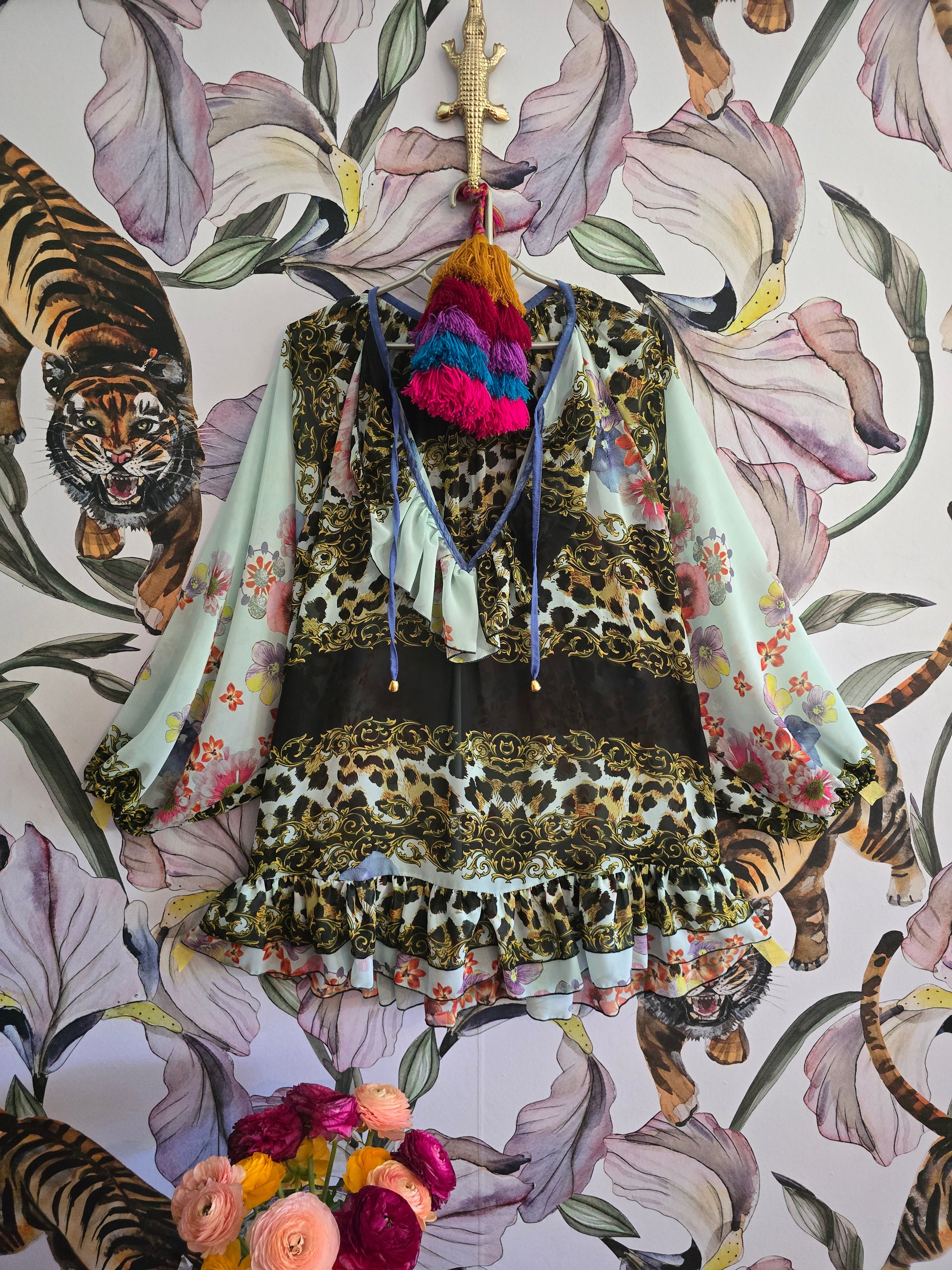 The LOVELEE LEOPARD FRILL FROCK