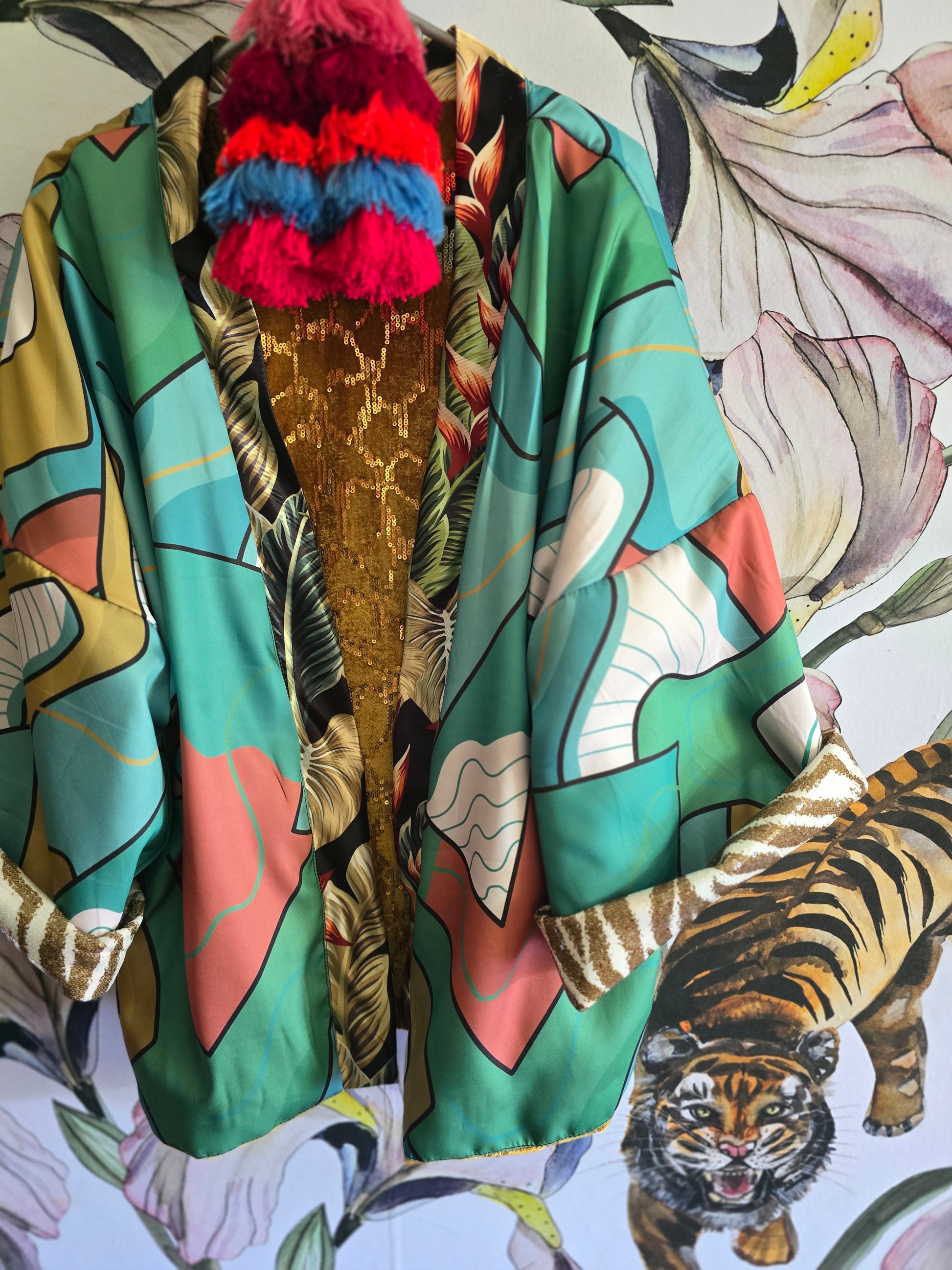 The BLING BLING BABY VELVET & SEQUINS BOMBER JACKET