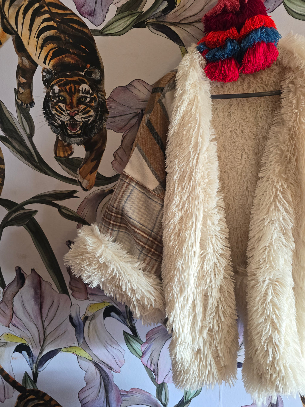 The TEDDY FULLY REVERSIBLE CREAM AND CHECK JACKET